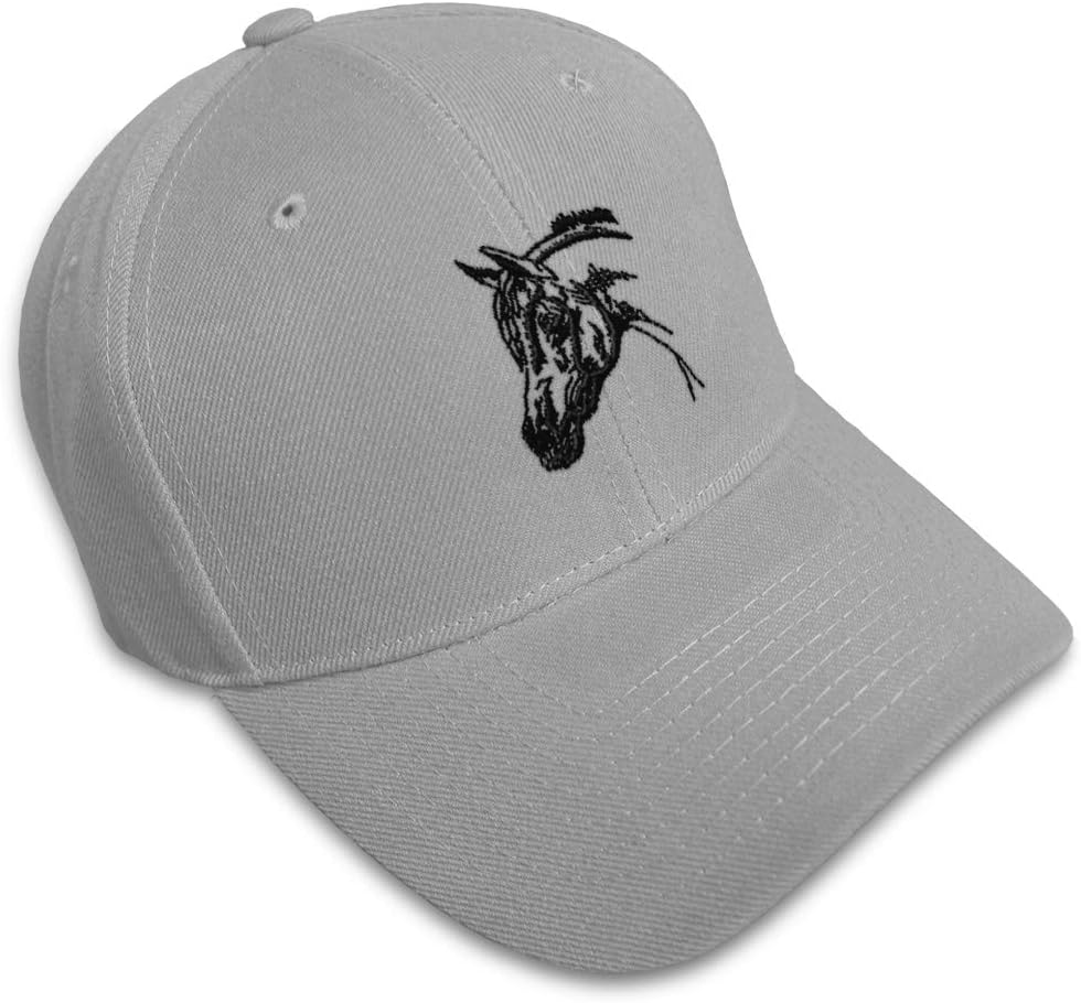 Speedy Pros Horse Head Embroidery Adjustable Structured Baseball Hat Gray