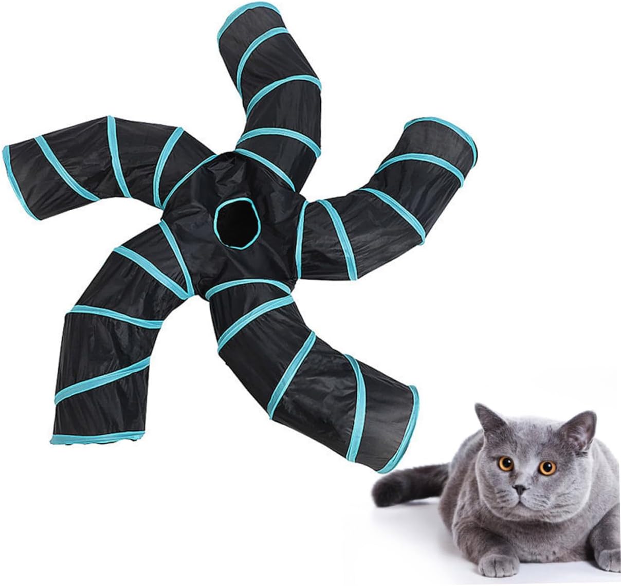 Generic Collapsible Cat Tunnel Interactive Tube for Cats Educational Game Play Tunnel Compact Design and Kittens