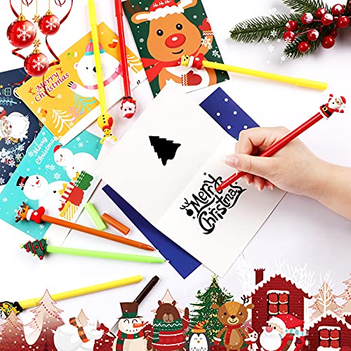 SANNIX 50 bolígrafos gel Navidad multicolor para niños miniatura 6