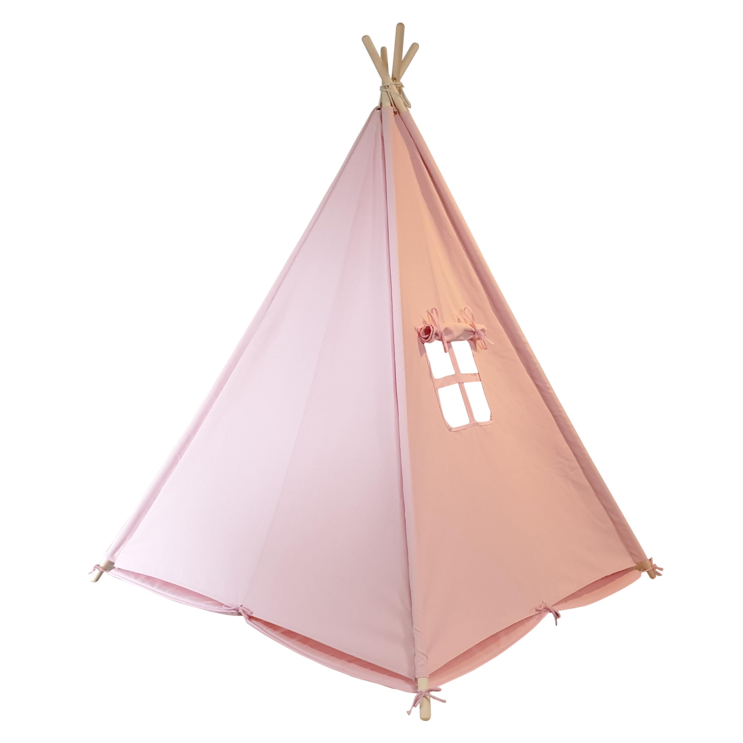Sunny Alba Namiot Tipi dla dzieci w kolorze rozowym | Namiot Wigwam Play z oknami | 120x120x160cm | Z dywanikiem z poduszka