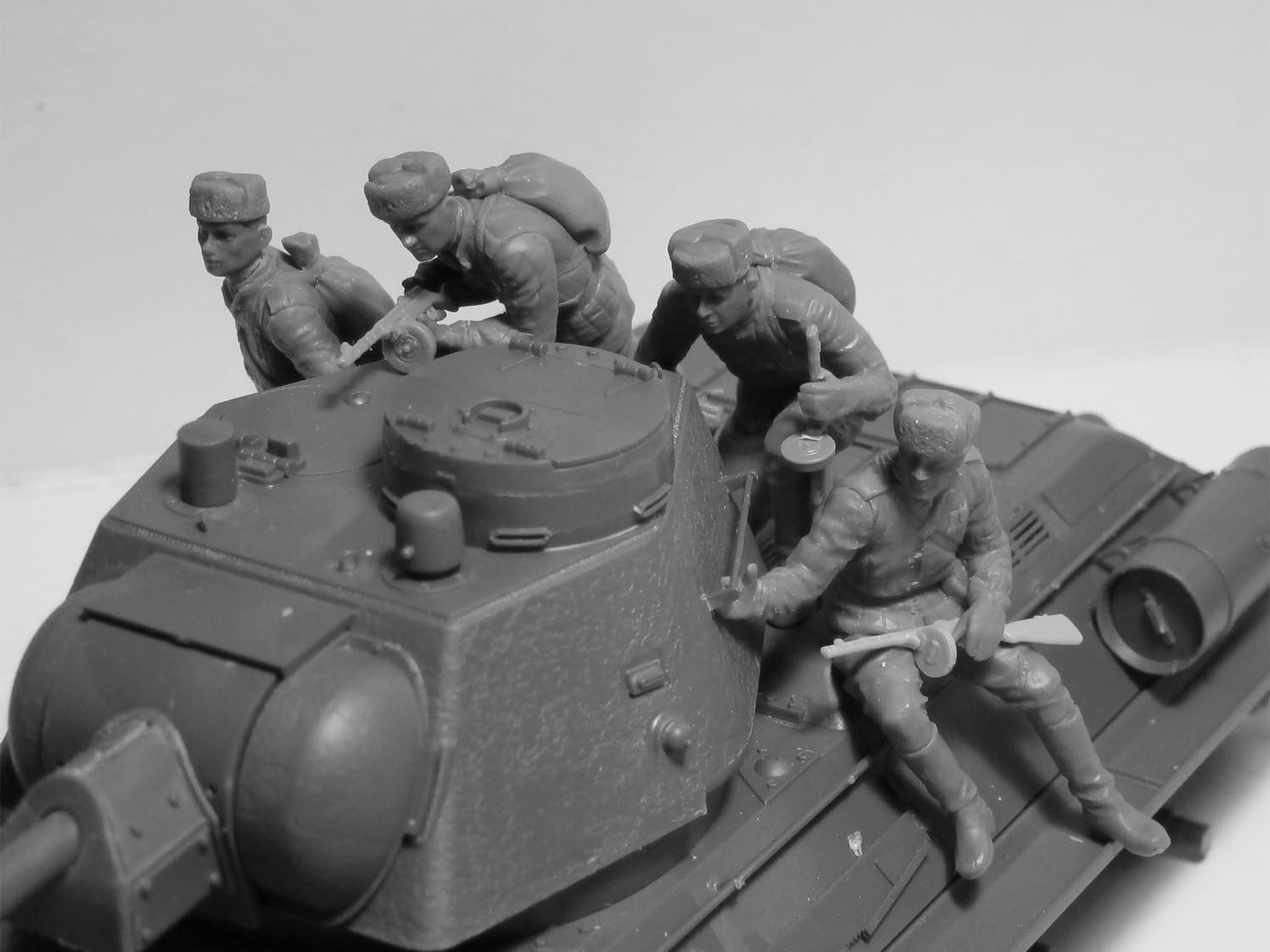 Modello Del Carro Armato Di Plastica Carri Armati Sovietici E Fascisti Dettagli E Primo Piano