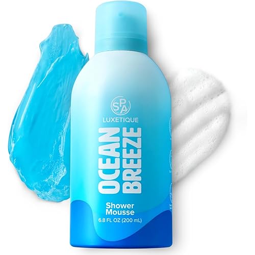 Spa Luxetique Body Wash, Jelly to Foam Shower Gel Mousse Moisturizing/Deep Clean/Refreshing/Sunscreen Cleaning, Natural Body Wash Paraben/Cruelty Free, Ocean Breeze Scent, 6.8 fl oz