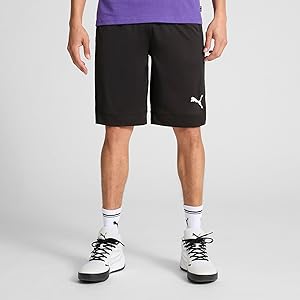 PUMA Mens Rtg Shiny Fabric 10" Shorts (Available in Big & Tall)
