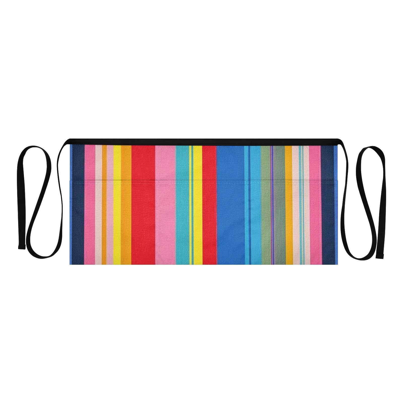FASHON&FASCIN Server Apron with Pockets Waist Aprons Half Waitress Apron Striped Design for Gardening Restaurant,Multi30