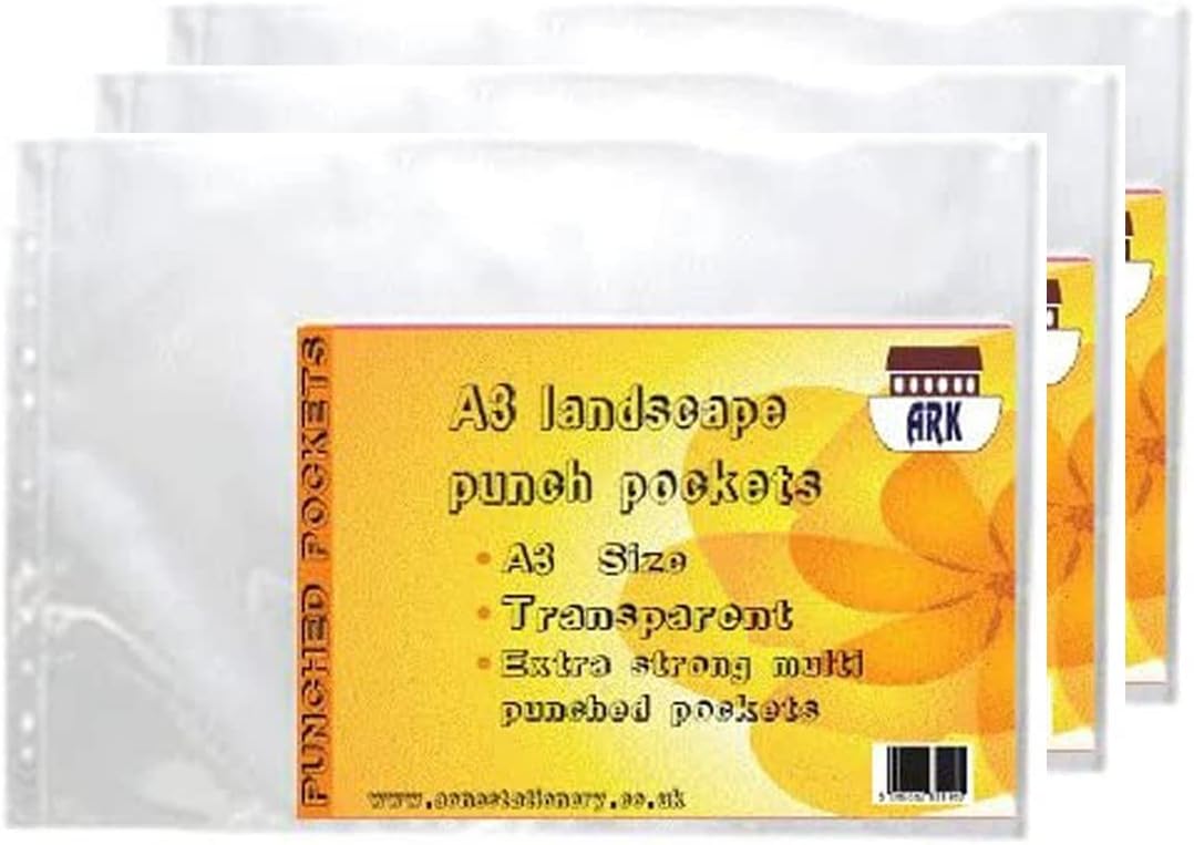 100 X A4 PLASTIC PUNCH PUNCHED POCKETS FOLDERS FILING WALLETS SLEEVES 30 MICRON