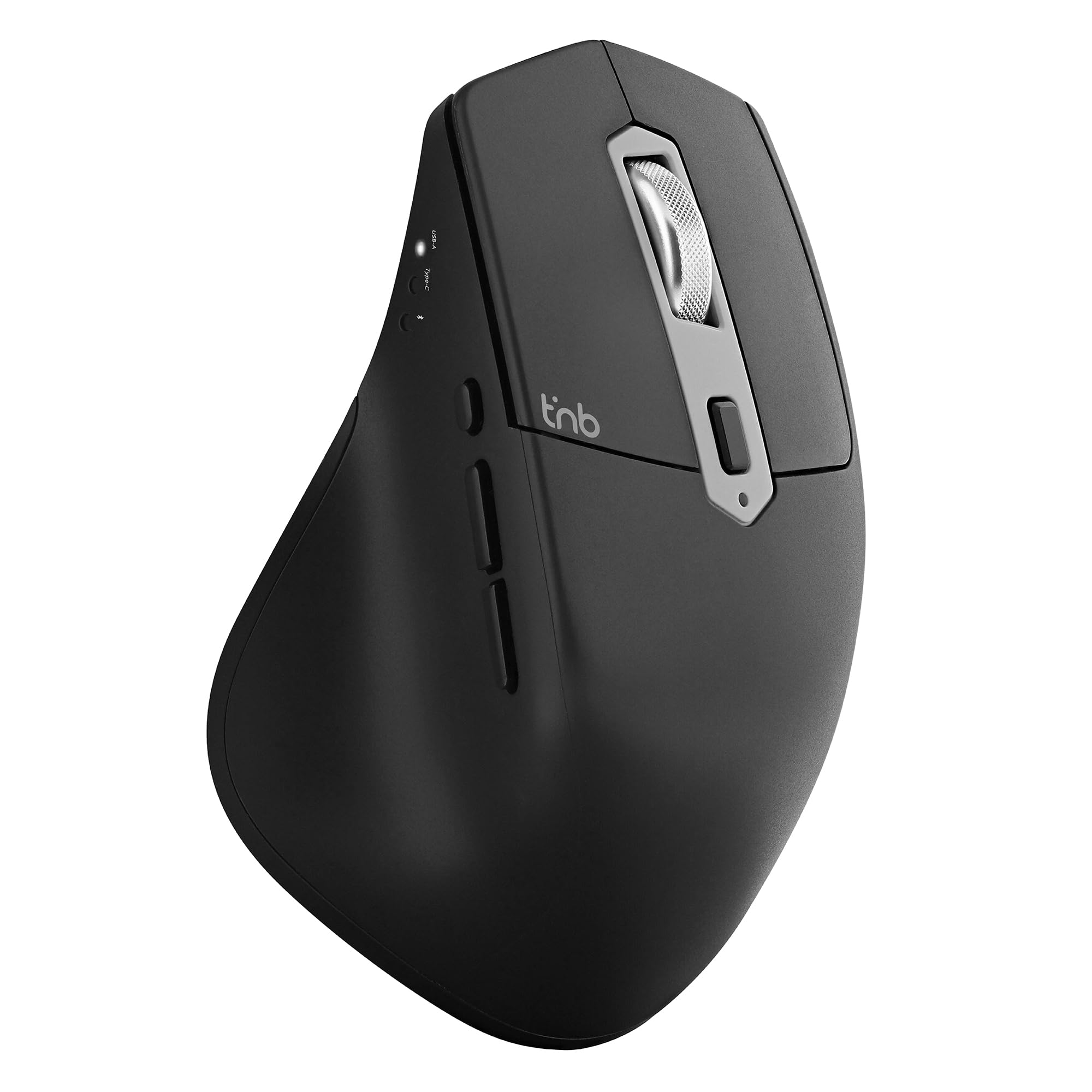 T'nB Mento Mouse 3 Modalità Bluetooth USB A e USB-C Ricaricabile Alta Durata Batteria Alta Precisione 2400 DPI Impugnatura Molto Confortevole Sensazione Naturale 7 Tasti - Nero