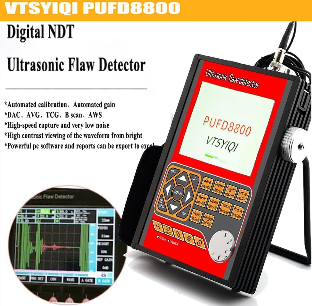 Ultrasonic Flaw Detector Digital Ultrasonic Metal Flaw Detector Instrument with Range 0 to 15000mm Automated Calibration Frequency 20-2000Hz IP65 Standard PC Software