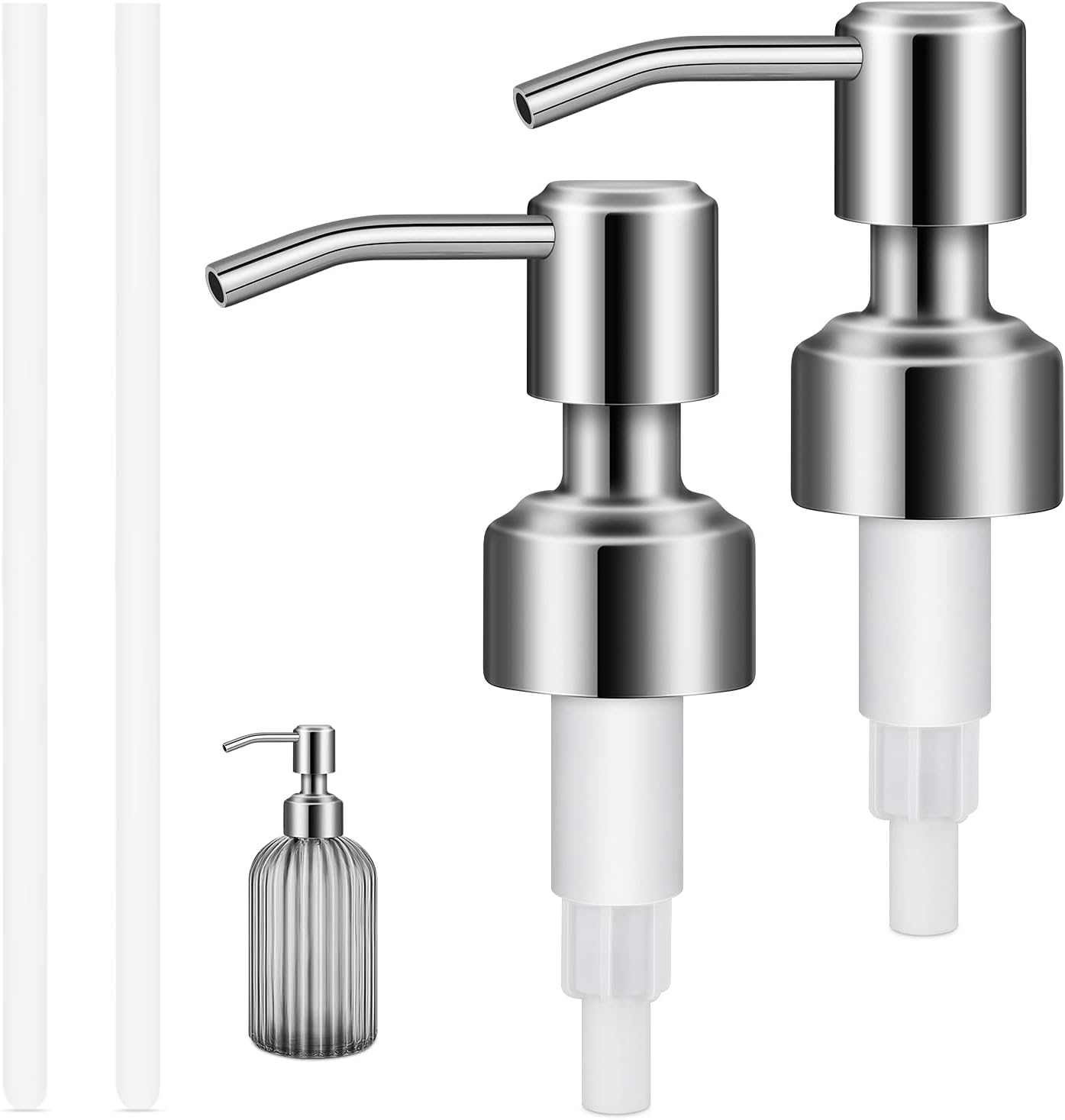 Dispenser Di Sapone In Acciaio Inox 'Zagreb' - 2 Pezzi Per Upcycling Da Bottiglie Usate - Foto 2