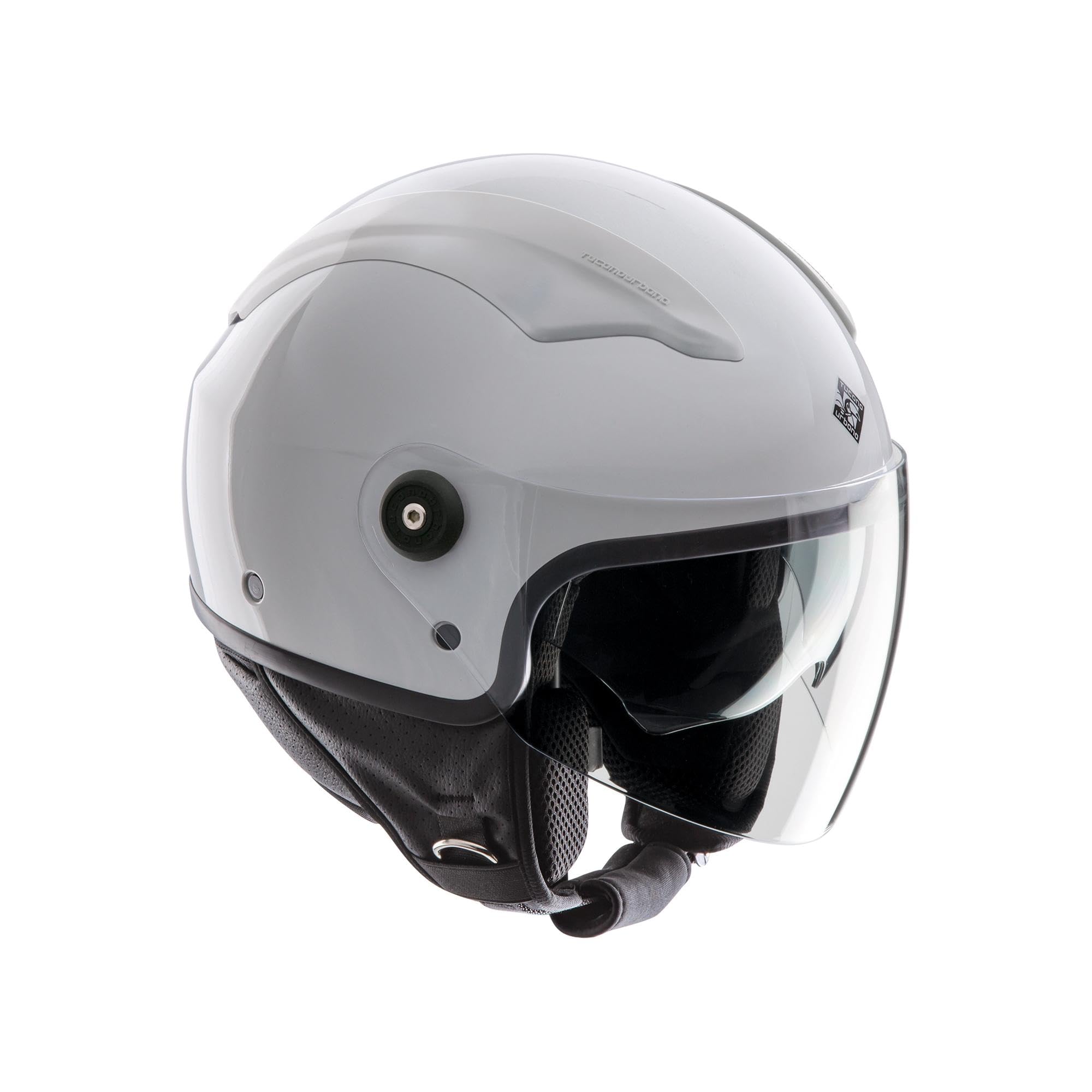 Tucano Urbano casco demi jet unisex EL'TOP. Casco moto in policarbonato, casco scooter all seasons con doppia visiera e copri–aerazione Dynamic Flow. Casco omologato ECE 22.05 Bianco lucido Tg. XL