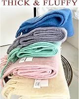 Vista 21 de Bufanda grande y gruesa de gran tamaño, esponjosas, de lana grande, gruesa, cálida para invierno