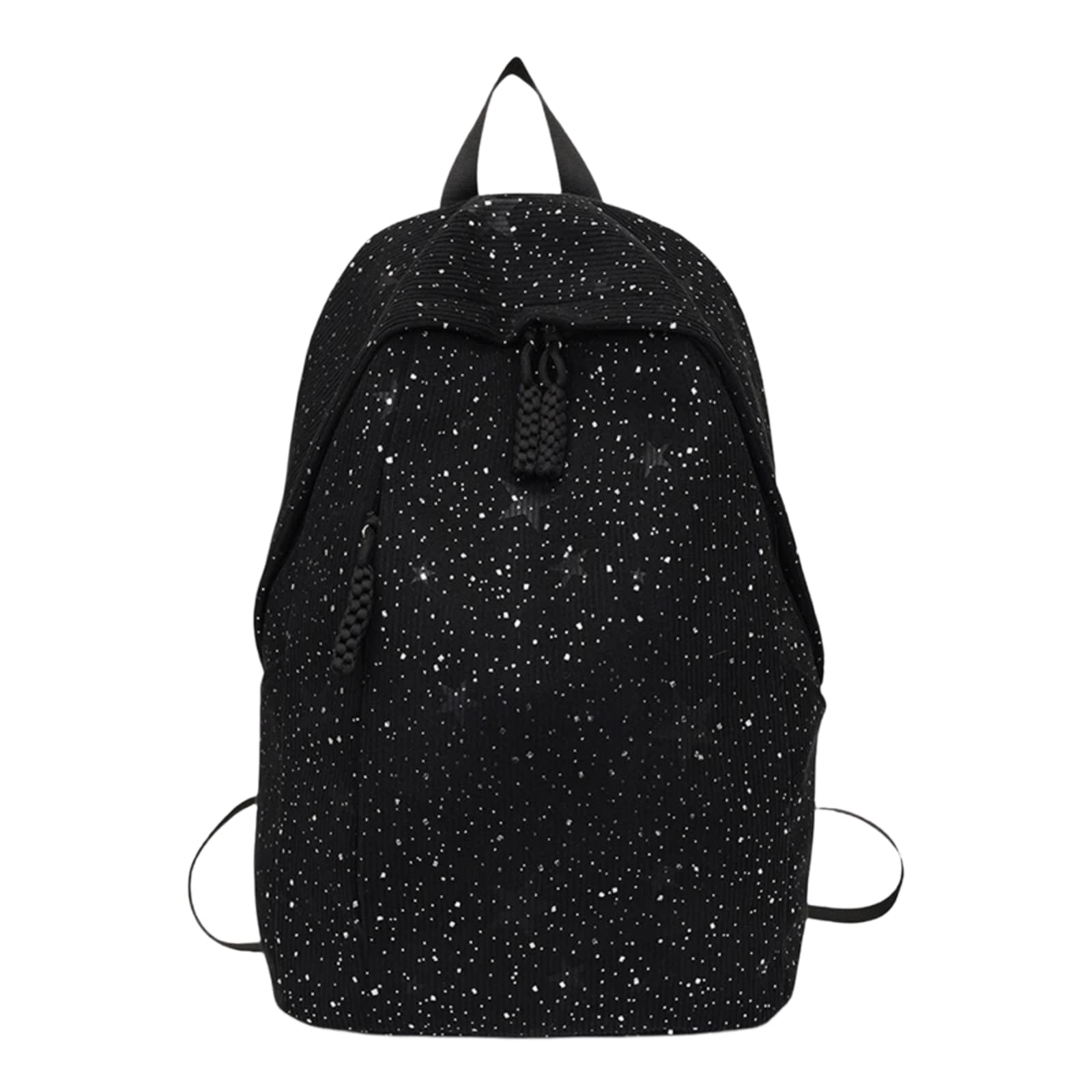 Zaino in Corduroy Macchiato Rosa, Borsa Scolastica Studentesca Casual di Grande capacità per Le Donne Viaggi Giornalieri-White