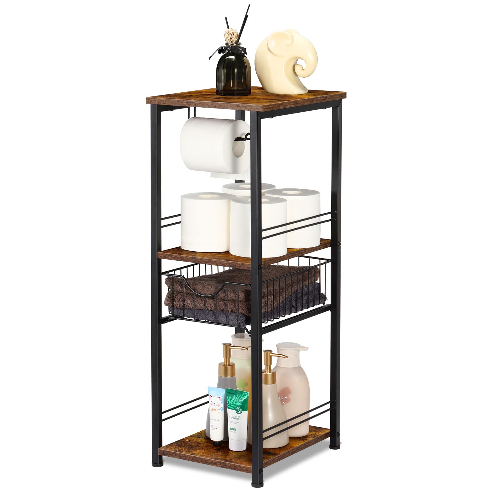 Buy Toilet Paper 4 Tier Small Bathroom Storage Narrow