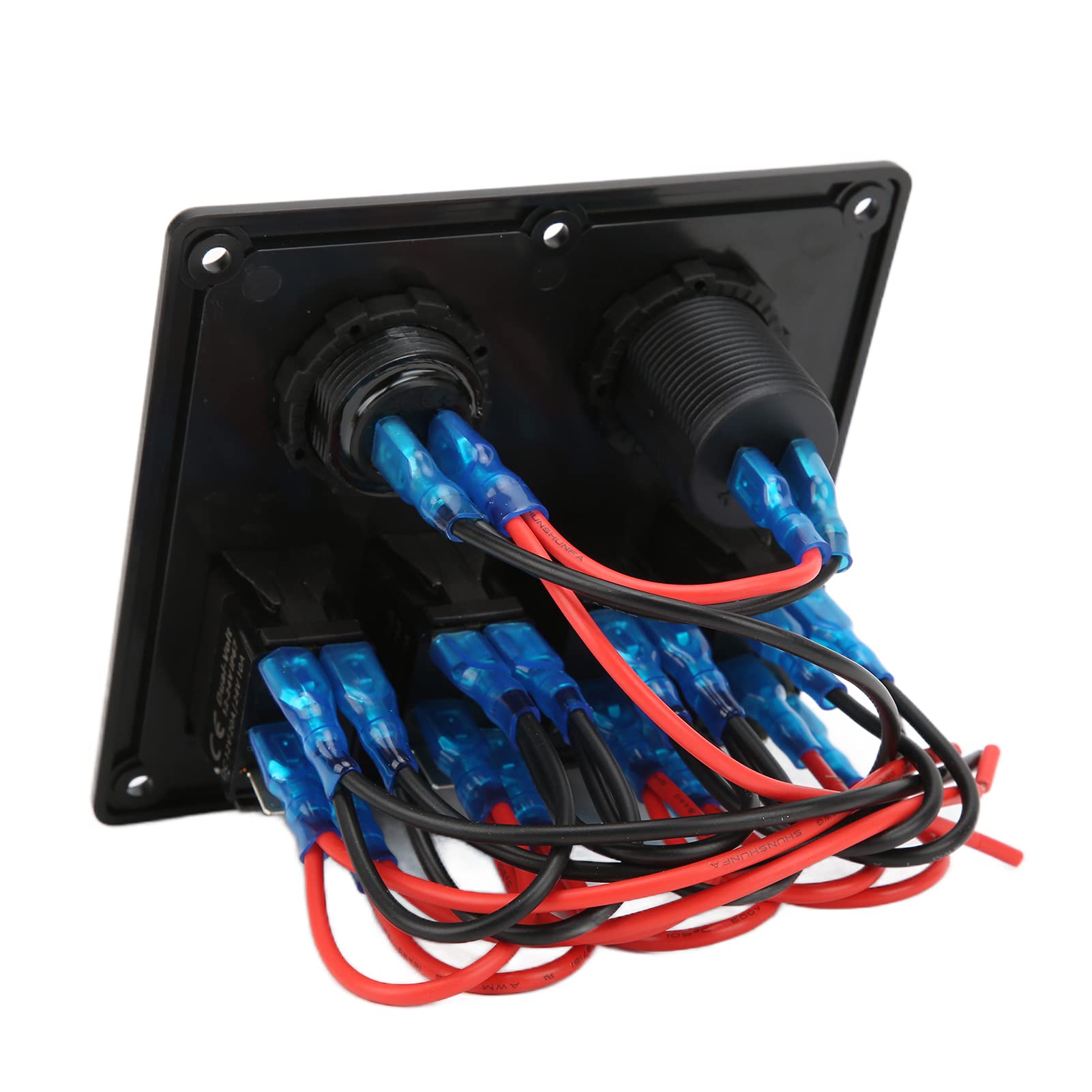 4-krotny Panel Przełączników Kołyskowych z Woltomierzem i Podwójnym ładowaniem USB Uniwersalny Panel Sterowania do Samochodów, łodzi i Pojazdów Kempingowych 5-pinowy Przełączników z