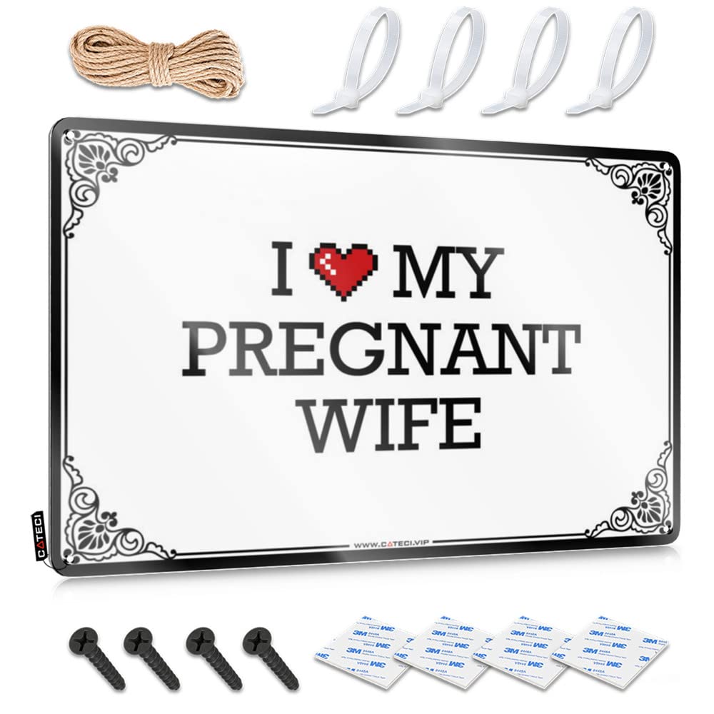 Funny Sign Backyard Decor Vintage Wall Decor | I Love My Pregnant Wife Shabby Chic Designer For Street Home Decoration(30X40CM)