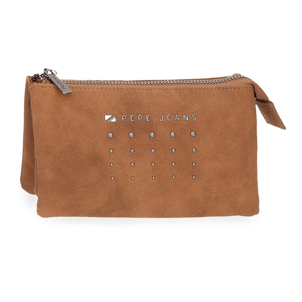 Pepe Jeans Holly Faux Leather Wallet & Coin Purse, Black, Brown, Navy, Various Sizes, Brown, Taglia Unica, Triple Wallet