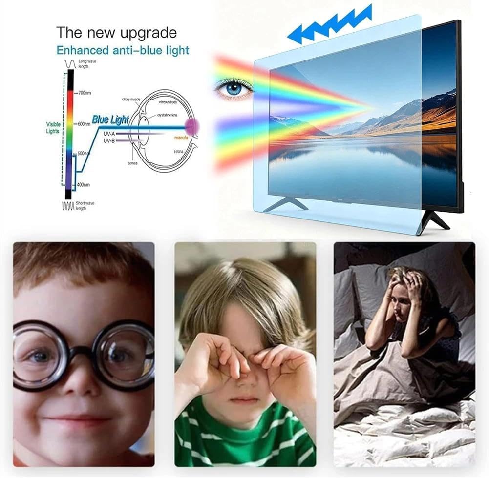 55 Zoll Entspiegelungsfolie Fernseher für LED-/LCD-Smart-TVs(1211x682) | Bildschirm blendreduzierende Displayschutzfolie Blendschutz Blaulichtfilter Folie Mattfolie Kratzschutz HD Fernseher