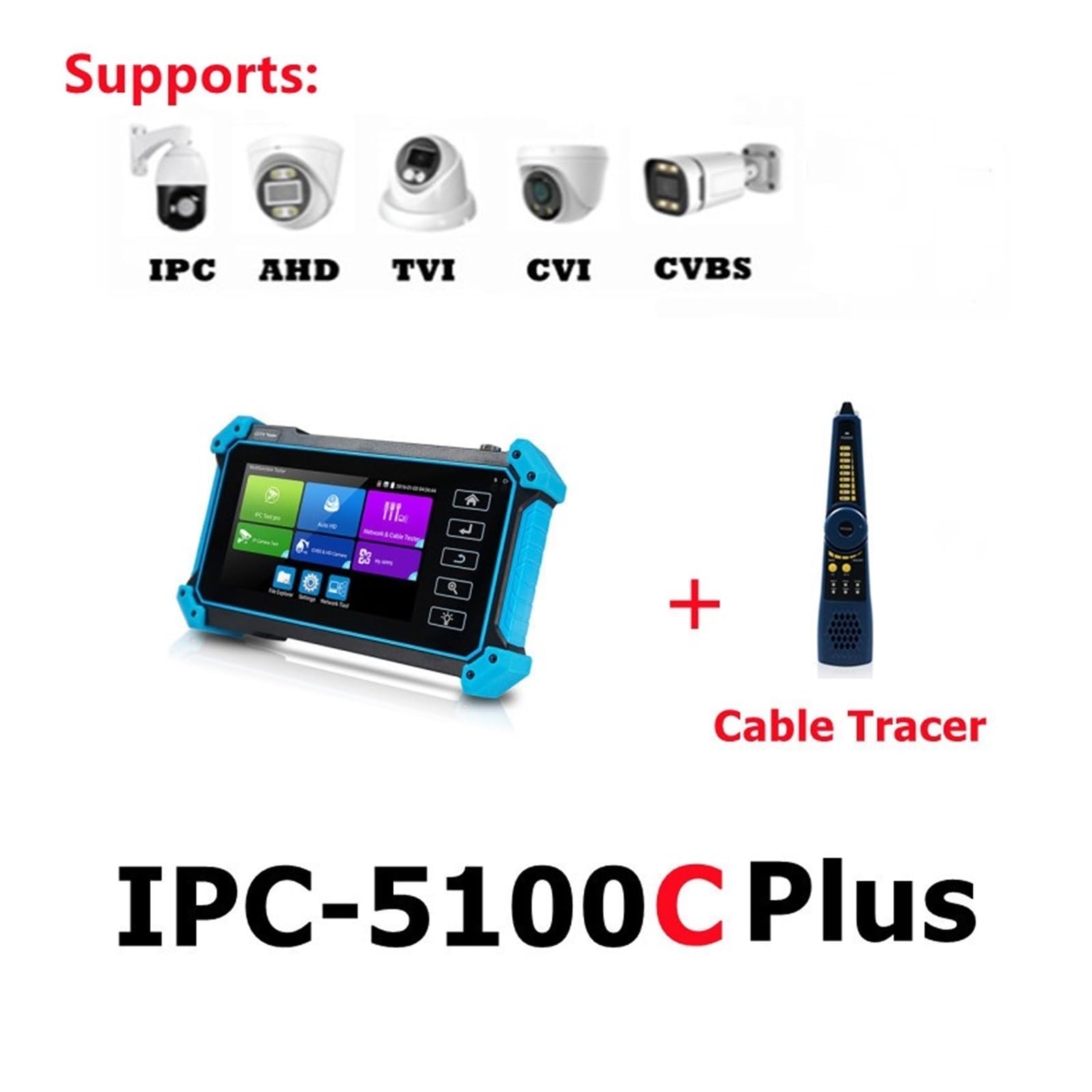 Tester CCTV IPC IPC-5200C Plus 8MP AHD CVI TVI SDI Tester For Telecamere Tester For Telecamere IP Da 12MP Tester For Cavi VGA Touch Screen Da 5.4 "(IPC-5100C Plus)