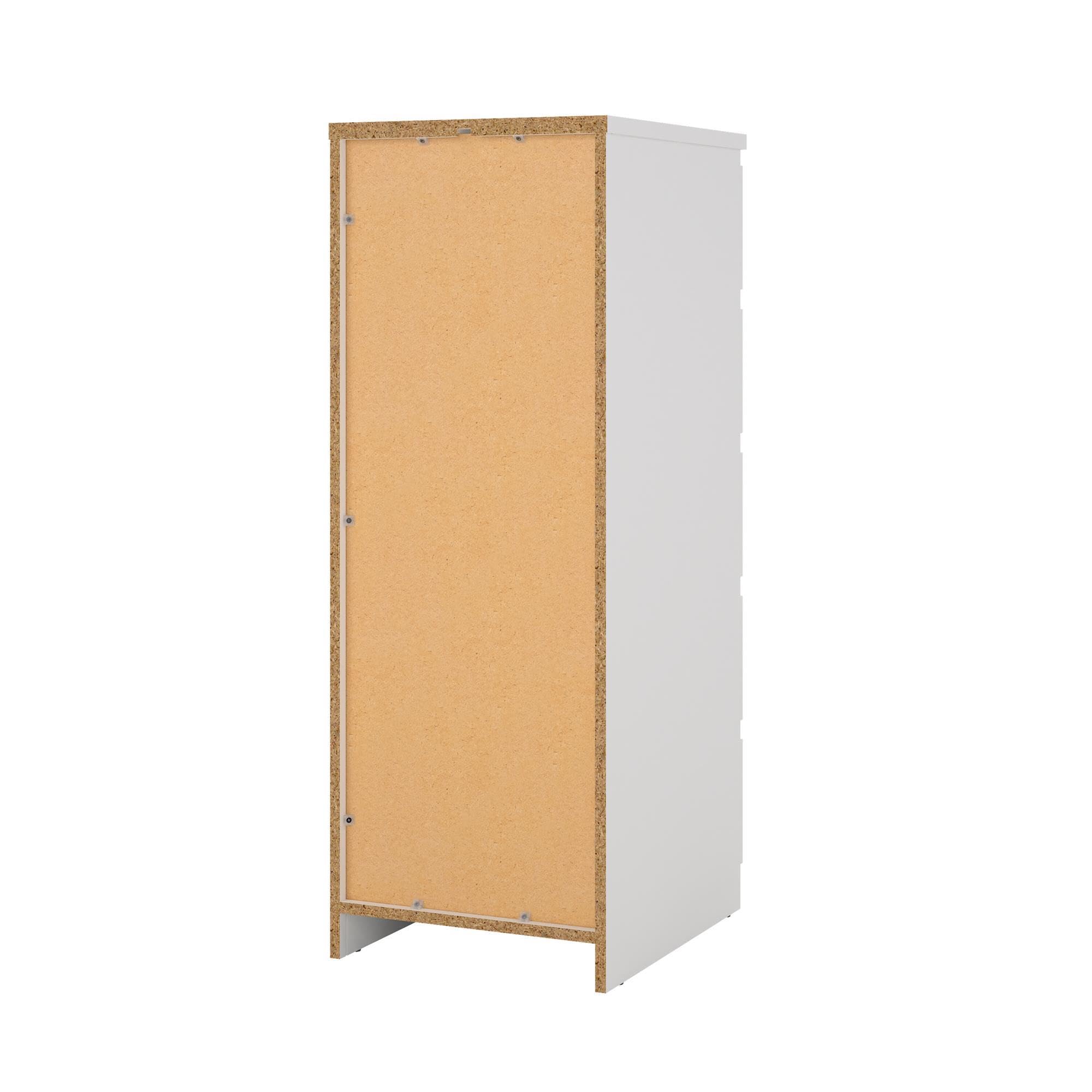 Cómoda, Cajonera Dormitorio SIL White con 5 Cajones,Color Blanco, 41 x 50 x 112 cm