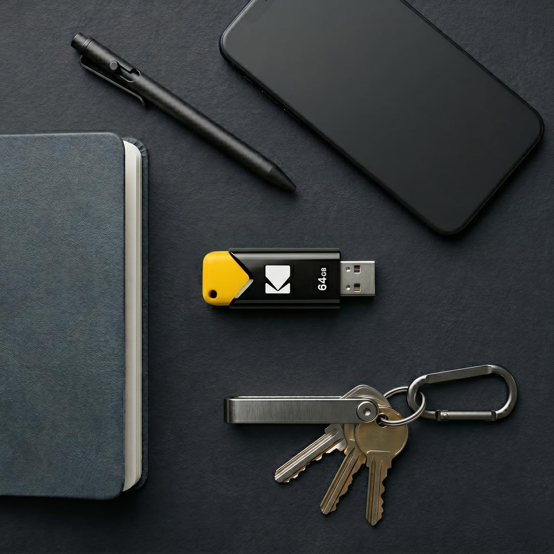 Kodak Chiavetta USB 3.2 da 64 GB, serie B110S, fino a 100 Mb/s, senza cappuccio