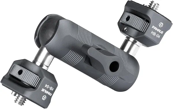 FANAUE Mini Articulating Arm Mount Camera Accessories Compatible with 1/4"-20 to 1/4"-20 Connectors (with Locating Pins) Aluminum-Built Arm Offers Flexibility Connectors