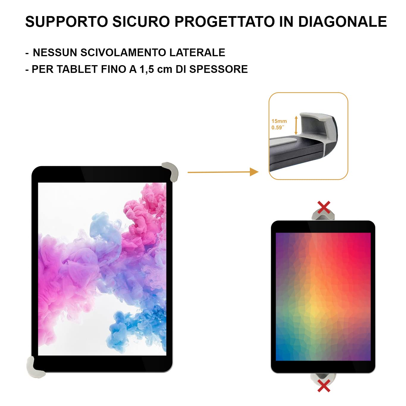 Supporto Tablet (anche Grandi) Auto Centrale 9,7"-14,5" Porta iPad Auto Bambini Poggiatesta Compatibile con i Pad/iPad Pro Galaxy Tab Tablet Car Headrest Mounts Portatablet da Macchina