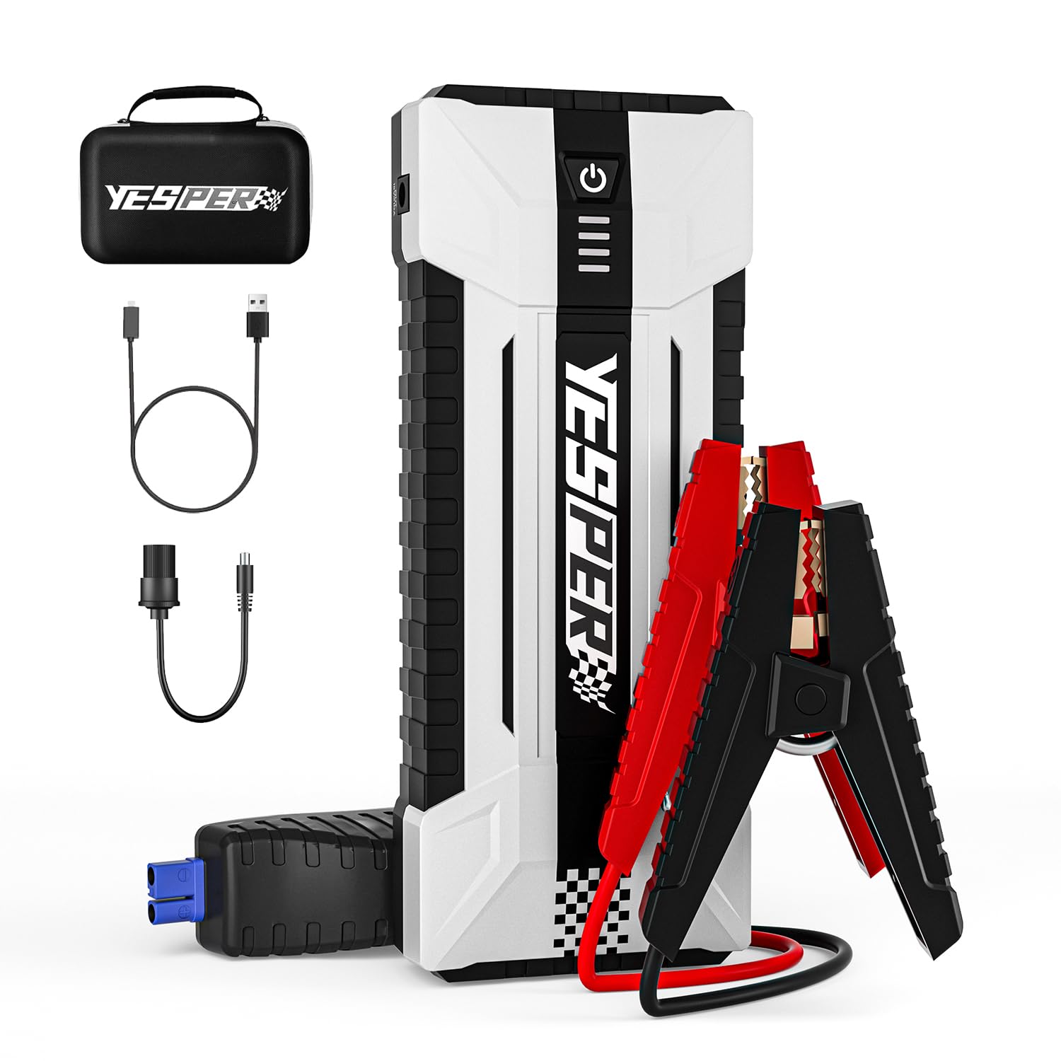 YESPER Battery Jump Starter Portable, 3000A Booster Pack Jump Box for 12V Car (Up to 10L Gas/8L Diesel Engine), Jumper Cables with DSLI Safe Tech, PD 15W Fast Charge & DC 15V Port