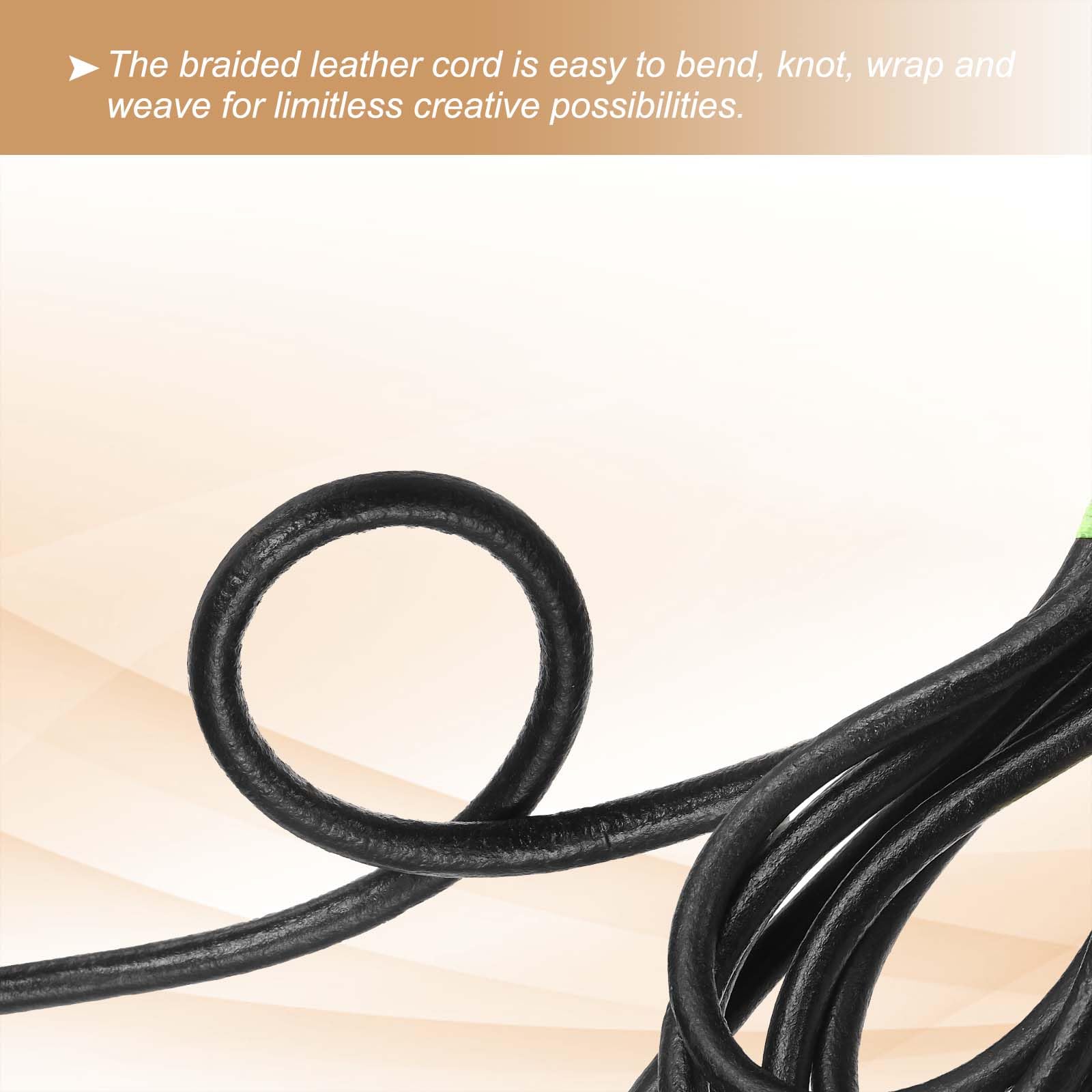 PATIKIL Round Braided Leather Cord - Image 4