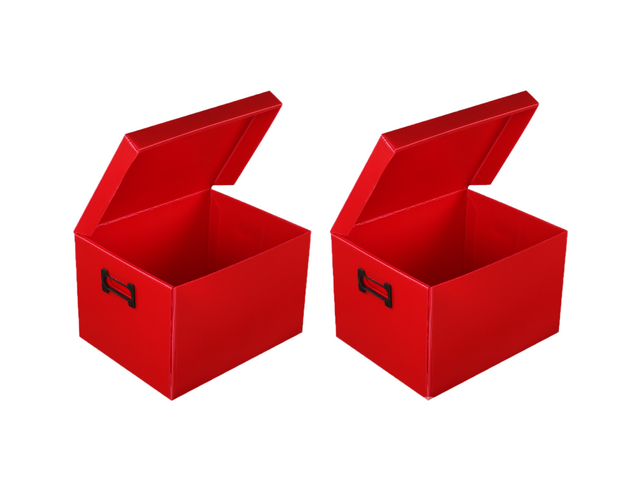 Corpac Pack of 2 Multipurpose Durable Plastic Storage Box 16 X 12 X 11 Inch Red