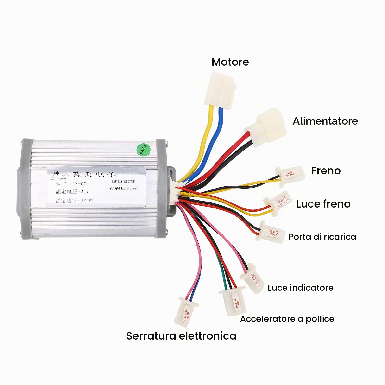 Set di Regolatori di velocità del Motore Elettrico 24V 1000W, Regolatore della Spazzola del Motore Set di Acceleratore a Pollice Set di Accessori per Scooter per Biciclette Elettriche