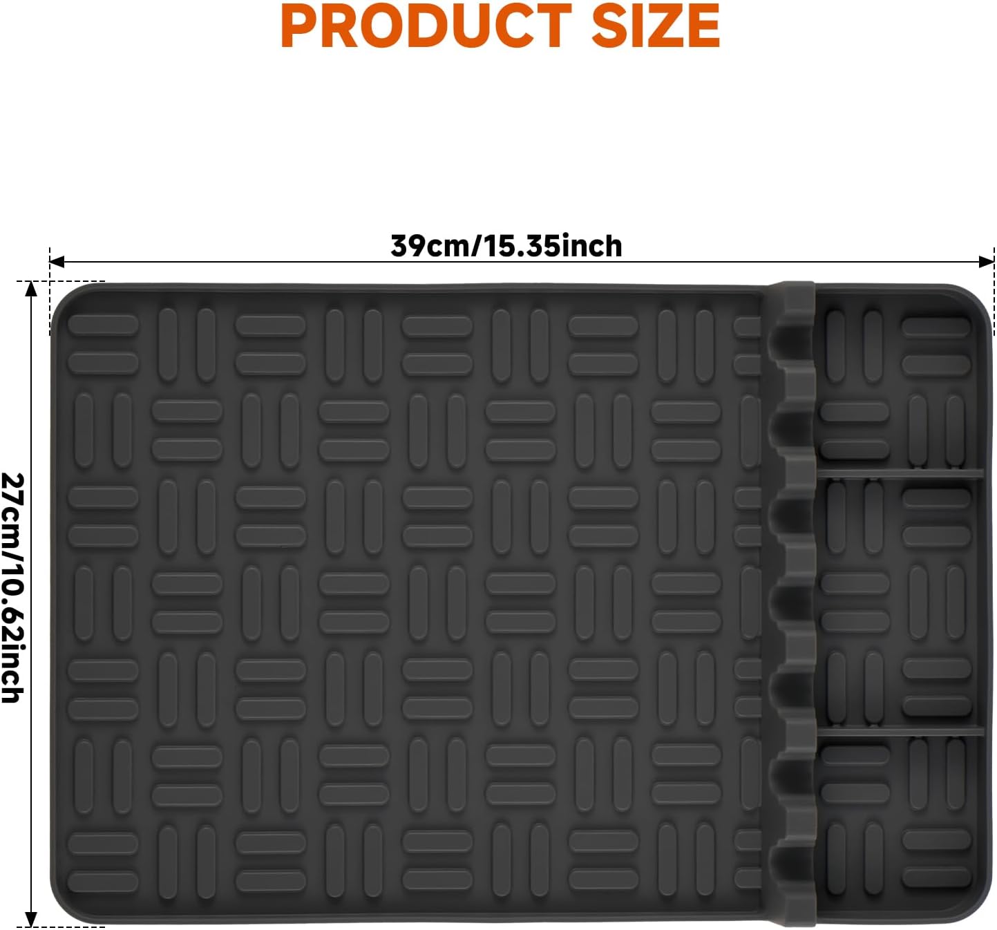 2Pcs Griddle Tools Mat Food Grade Silicone Grill Side Shelf Pad with Drip Pad Reusable Griddle Tools Pad Effortless to Clean Grill Cutlery Holder Mat for BBQ Grill Tools 39x27cm //(black)