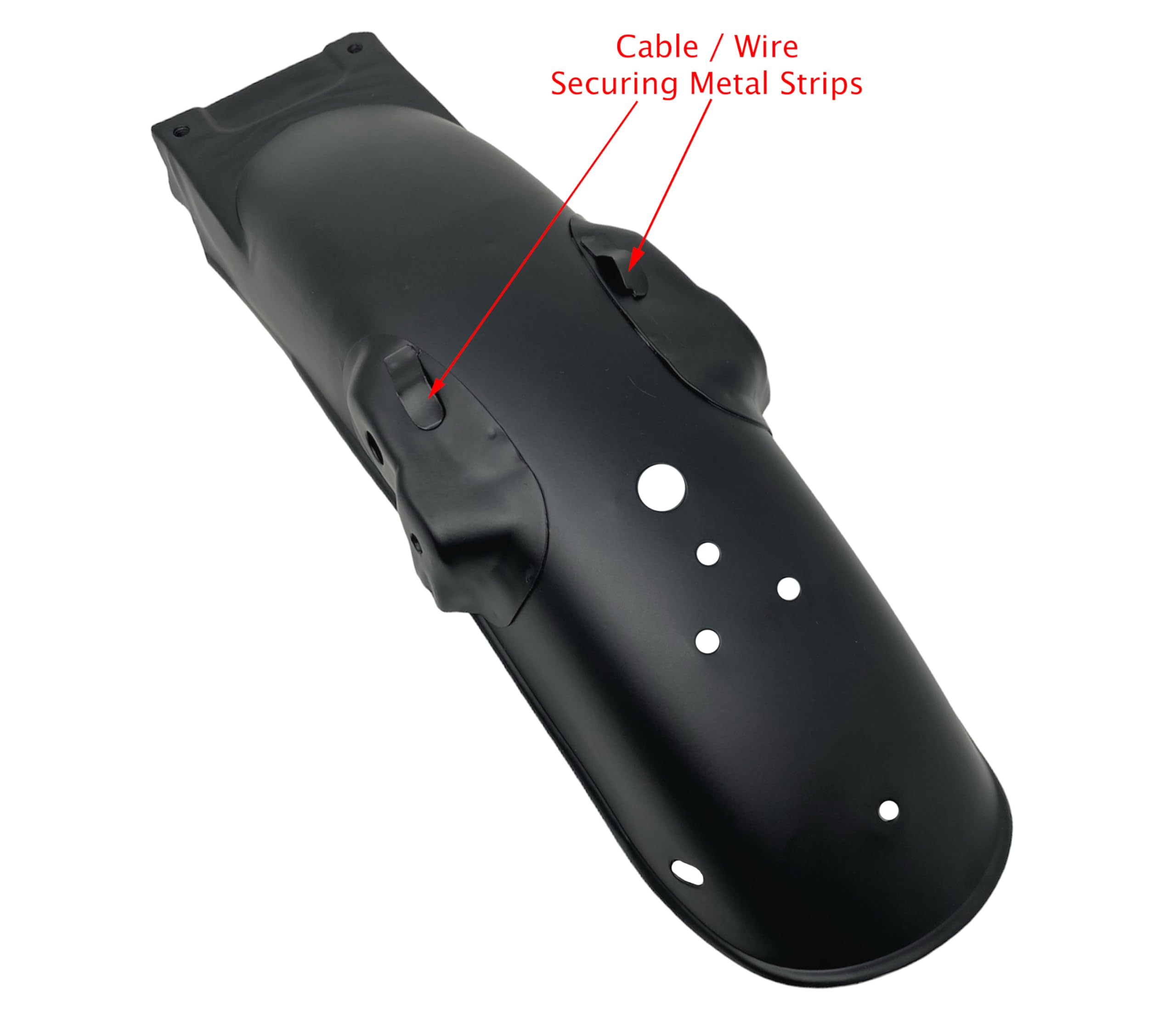Parafango posteriore per motocicletta per Cafe Racer, Scrambler, Street Bike, Roadster Project | Acciaio inossidabile nero | UNIVERSALE (Parafango posteriore nero)