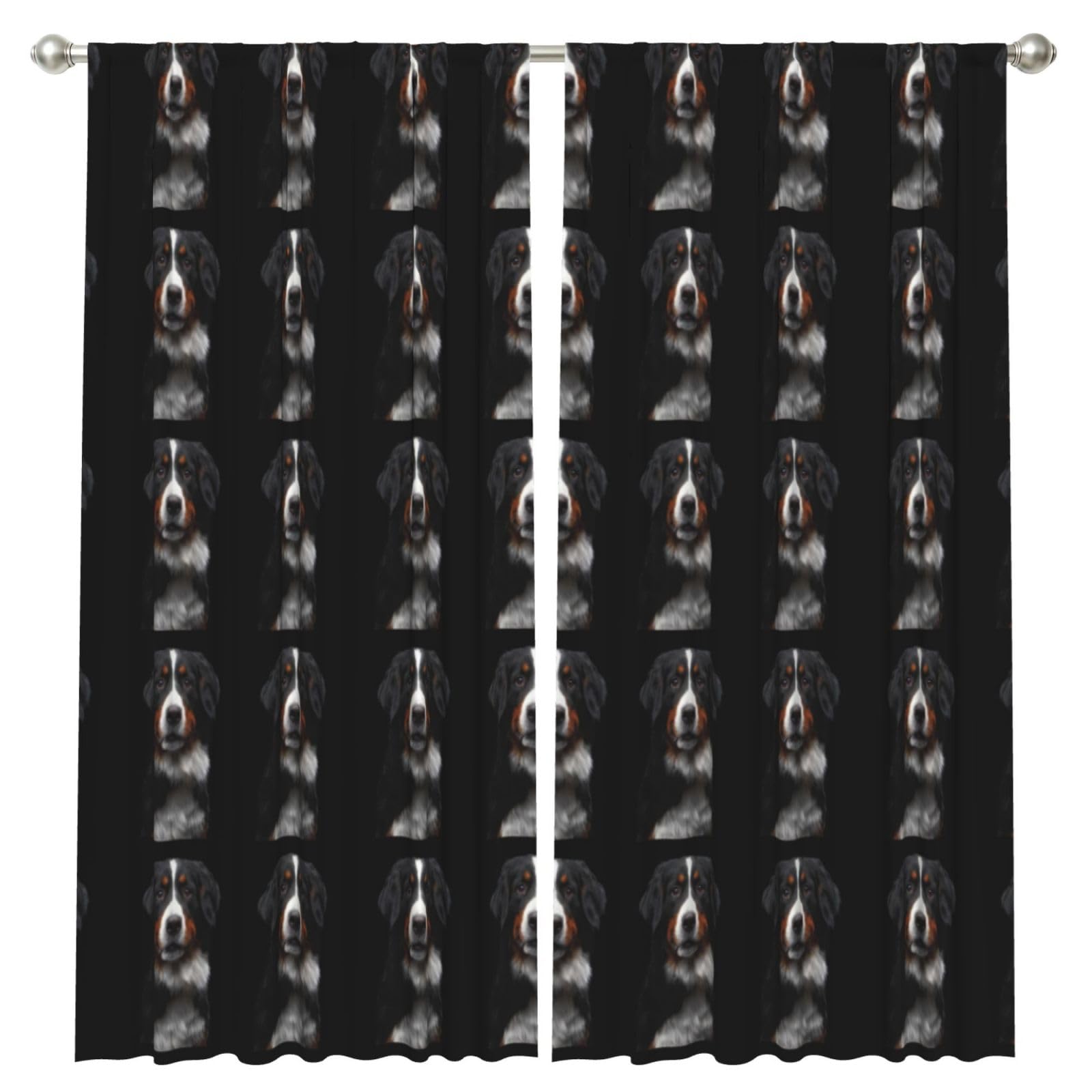 InOmak Bernese Mountain Dog, 2 Panels Window Curtains 52 x 84 Inch Blackout Curtains for Living Room Bedroom