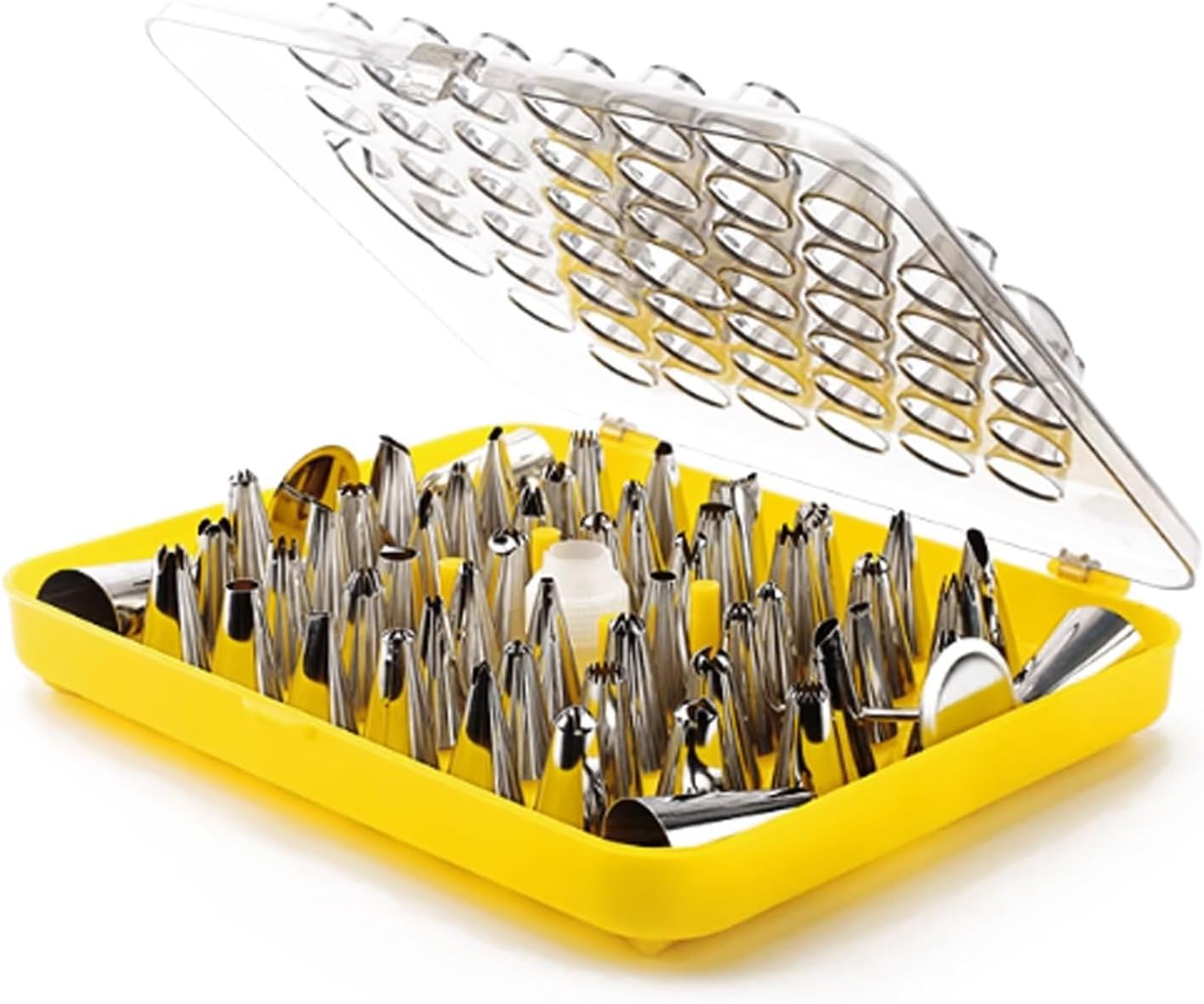 56-Piece Cake Decorating Set Molten Bean Piping Tips, Cream Nozzles with Storage Box Baking Tools for Cookies Pastry