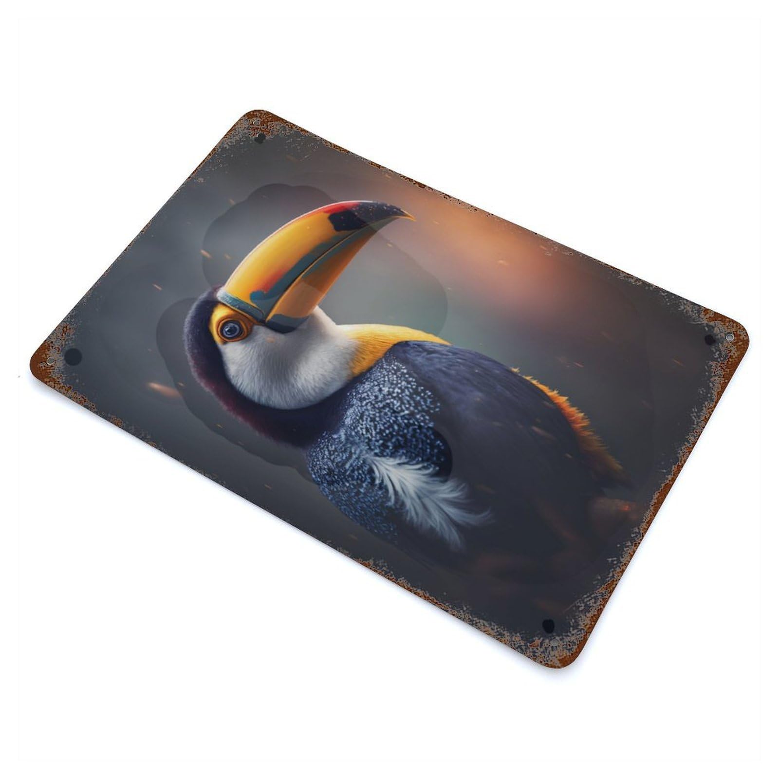 Toucan Bird Animals Vintage Metal Tin Sign 11.8"x7.9", Novelty Wall Decor for Garage, Pub Or Kitchen
