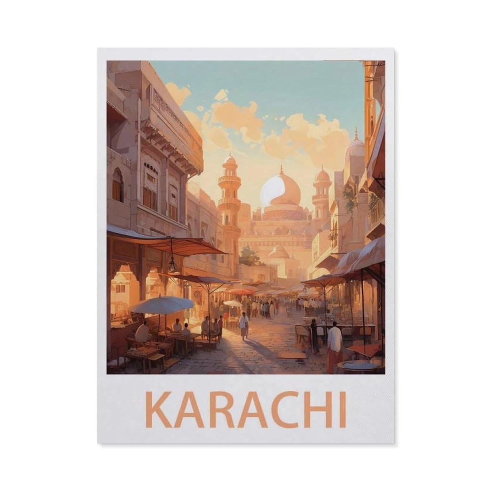 Funny Metal Tin Signs，Karachi(30x40cm）