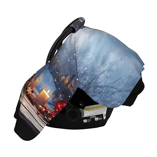 Miniatura 3 de Baby Car Seat Canopy Cover for Mom, Soft Breathable Nursing Breastfeeding Covers Multi Use Stroller Sun Shade Newborn Shower GiftChristmas Atmosphere