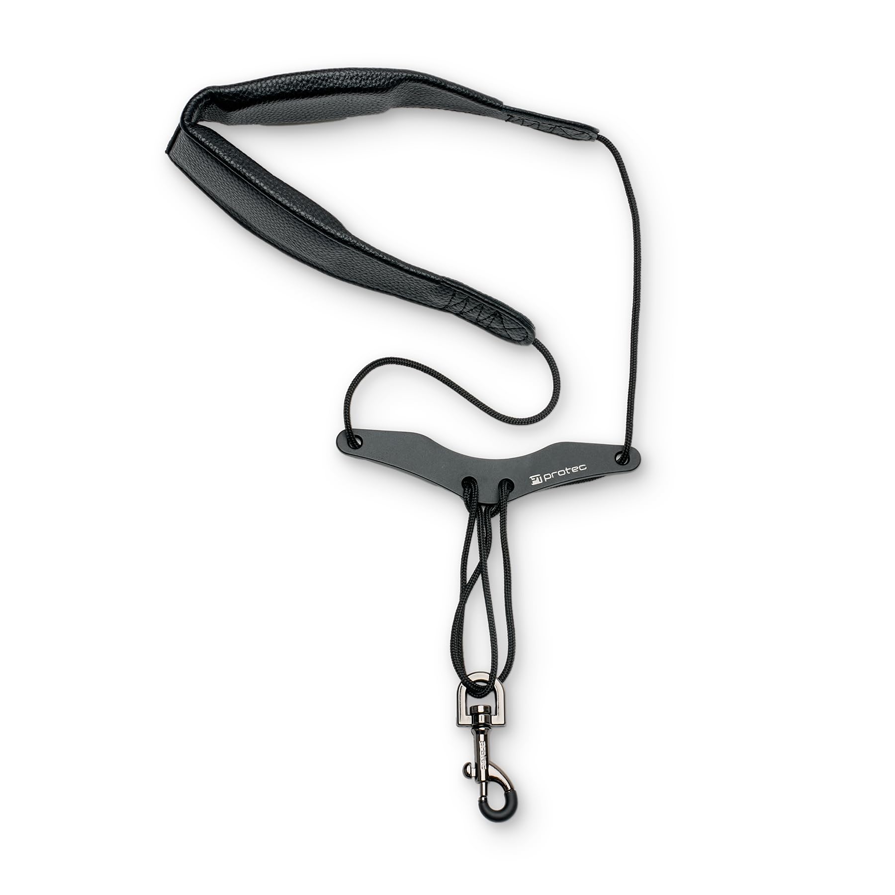 Protec Cinghia da collo per sassofono in similpelle meno stress 55,9 cm con barra comfort regolabile e moschettone girevole in metallo, nero, modello VC310M