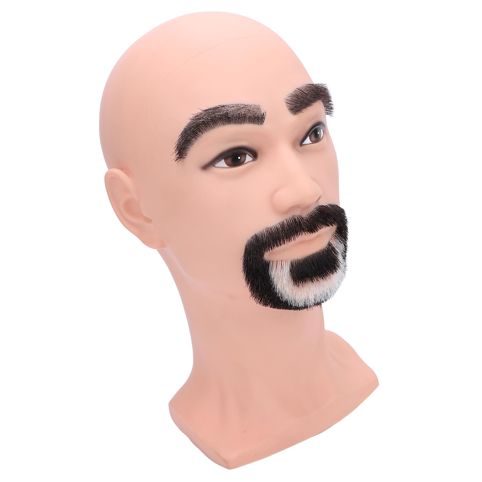 Pongnas Männlicher Friseur-Mannequin-Kopf, Harz-PVC-Kopfmodell mit Bart für das Trimmen von Übungs-Styling-Training