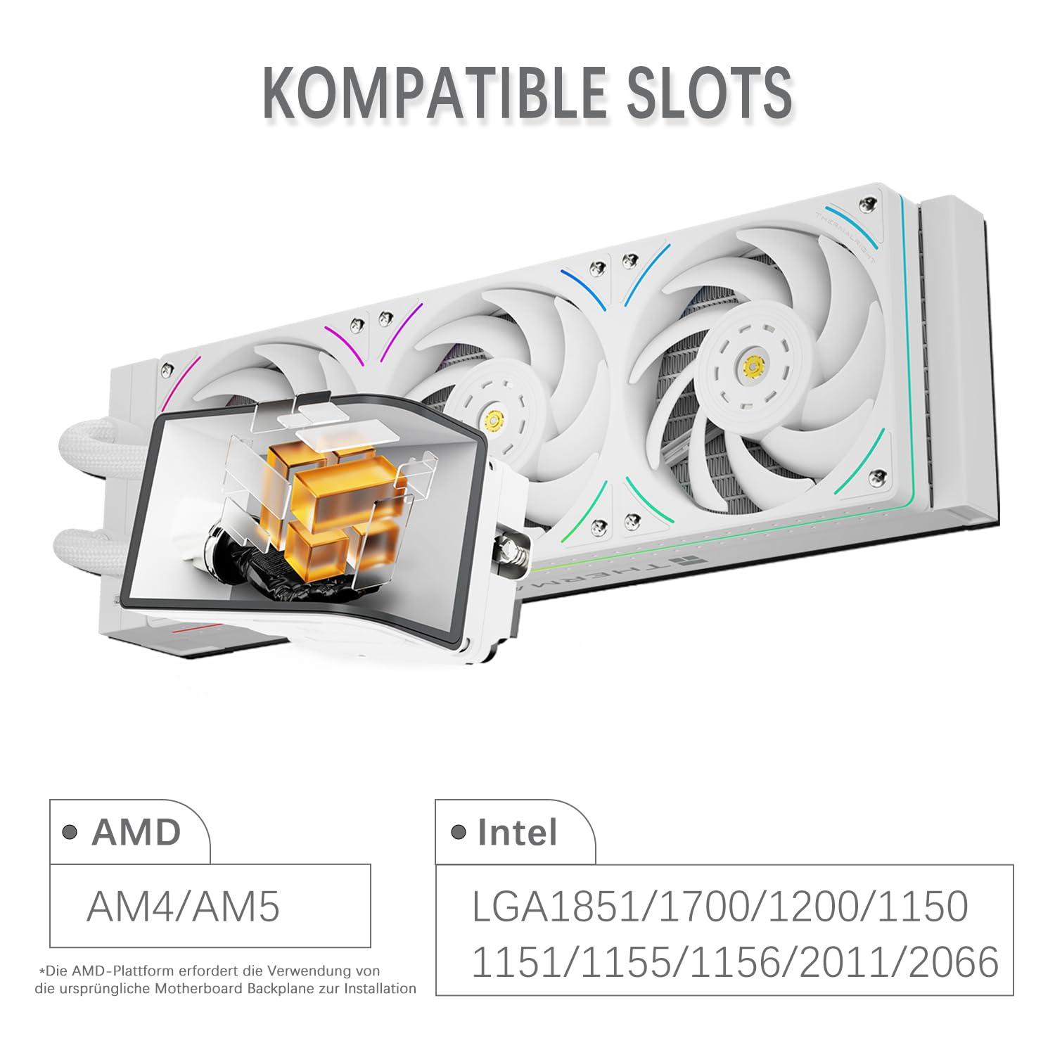 TR-Thermalright Wonder Vision 360 UB ARGB White Ciekłe chłodzenie procesora, zakrzywiony ekran 3D 6,67 cala o rozdzielczości 2400x1080 - magnetyczny, 360mm AiO, do AM4/AM5, LGA1851/1700/115X