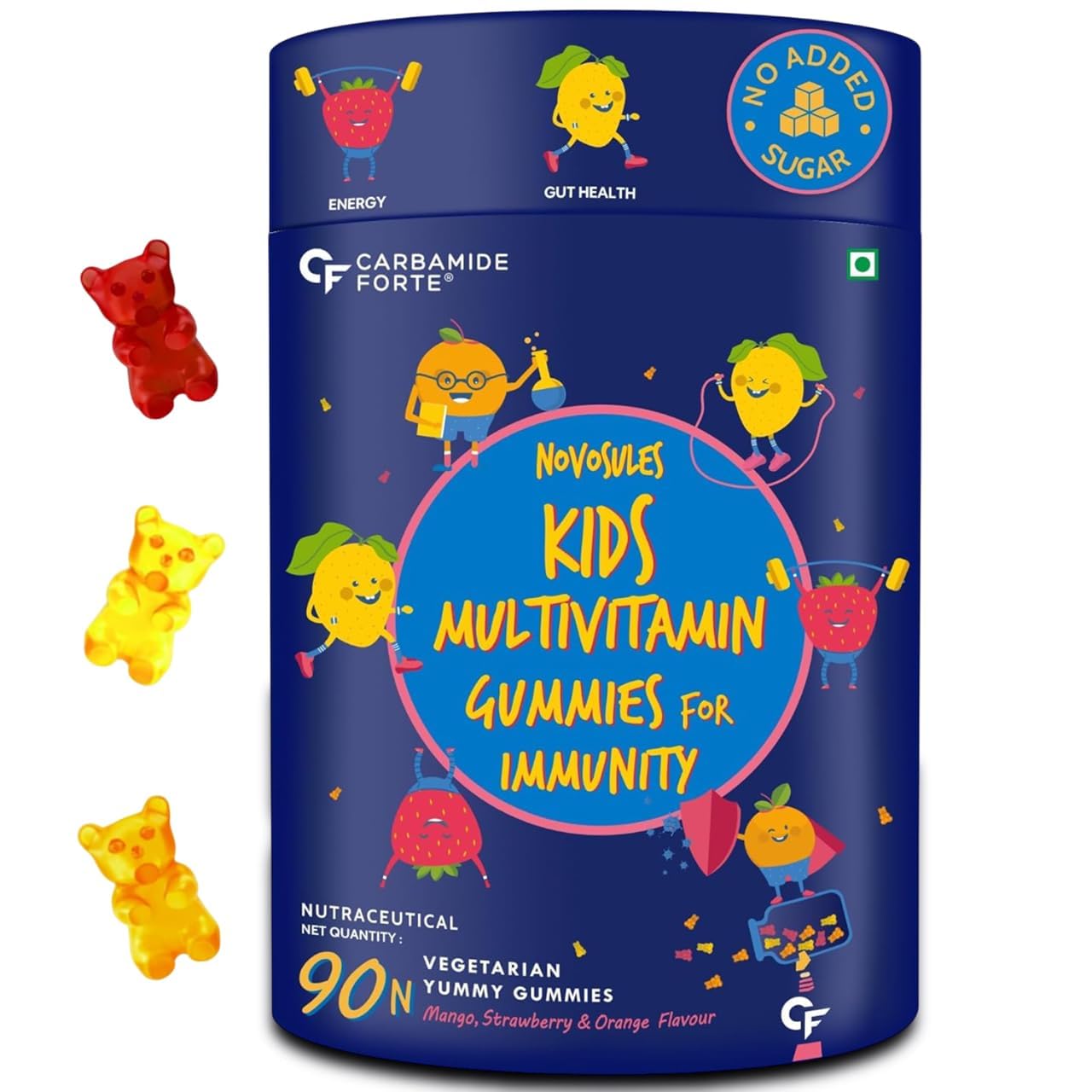 Carbamide Forte Multivitamin For Kids | Multivitamin Gummies For Kids | Multivitamin Gummies For Immunity | Vitamin Gummies For Immunity With No Added Sugar | 90 Gummy Bears
