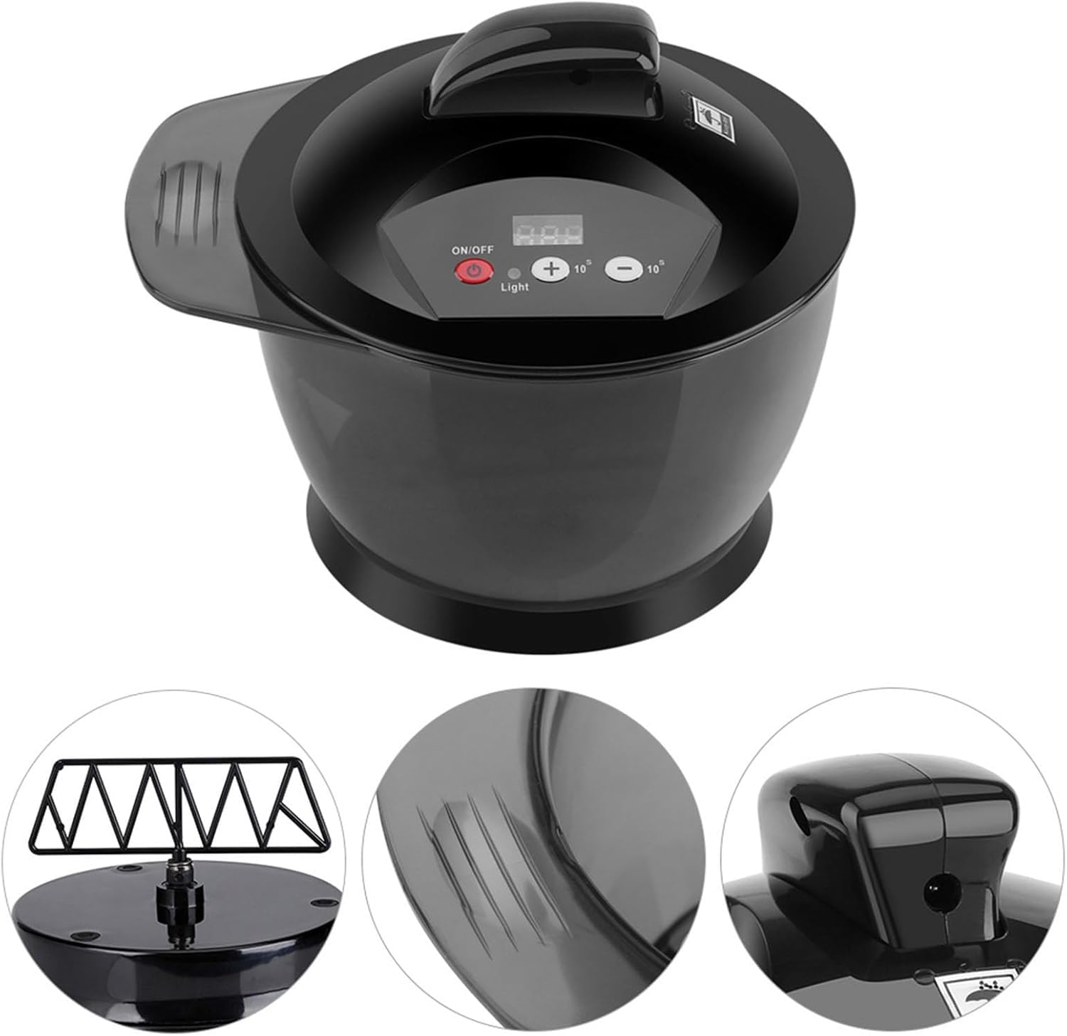 misppro - Ciotola elettrica per tinture per capelli, con miscelatore automatico e cavo USB, strumento fai da te portatile per la colorazione dei capelli, capacità 320ml - Nero