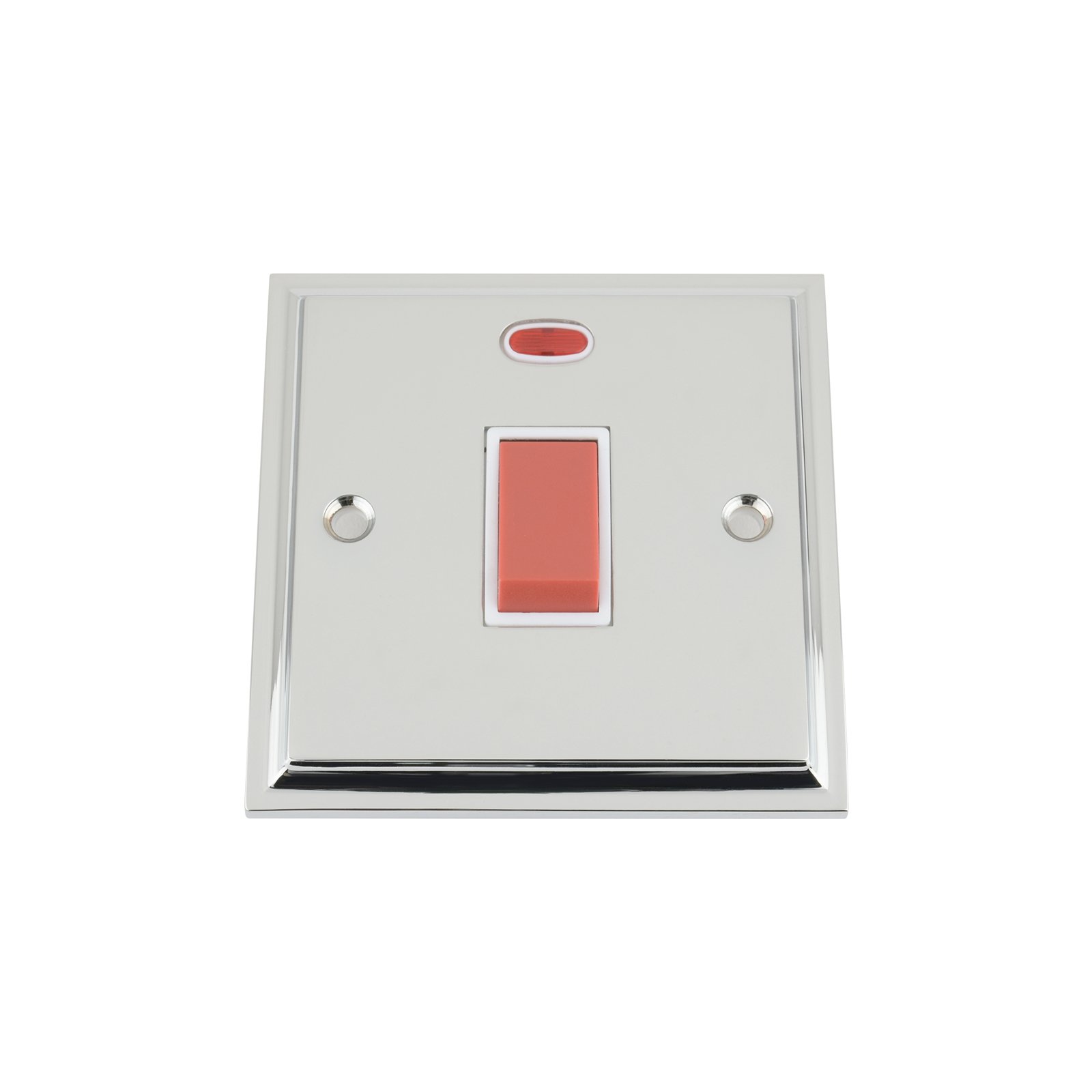 A5 Products Polished Chrome 45 Amp Cooker Oven Switch W/Neon - Victorian - White Insert