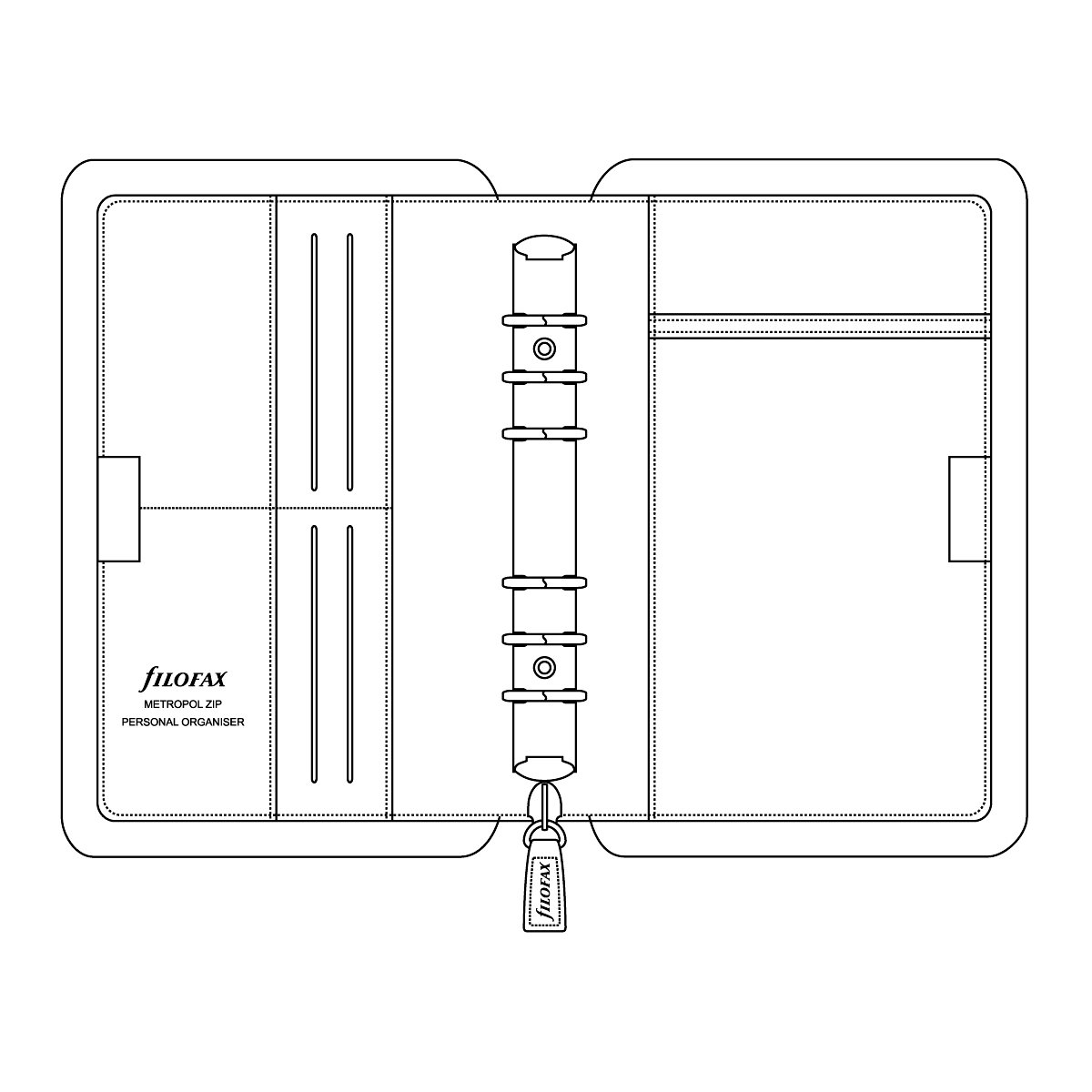 Filofax Metropol 026978 - Agenda archivador (95 x 171 mm, con cremallera), color negro