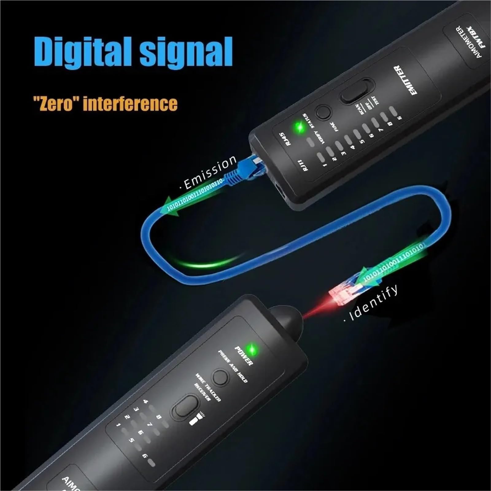 Traqueur de Câble, Détecteur de câbles réseau RJ11/45 LAN Ethernet, testeur téléphoniques, outil télécommunication, fonctionnement sous tension 60 V