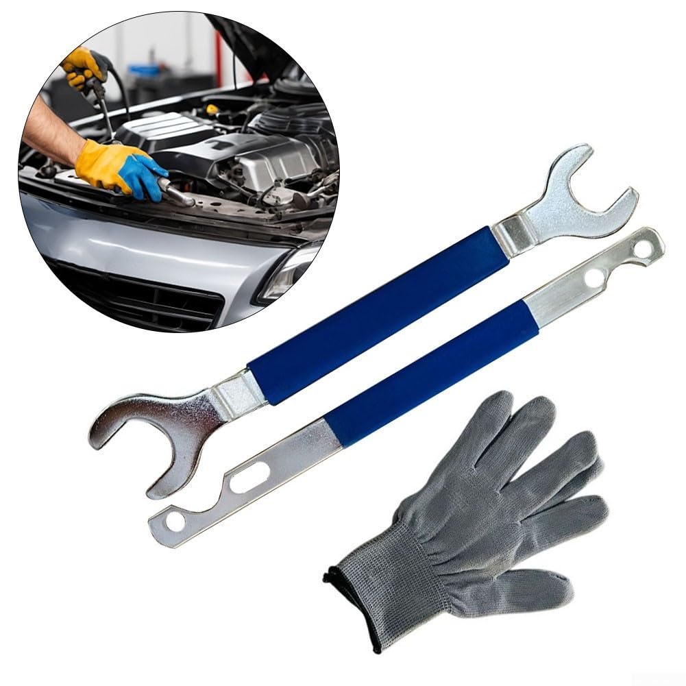 Kit de herramientas de extracción de embrague de ventilador incluye llaves de 32 mm y 36 mm con barra de sujeción de polea para vehículos BMW