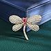 SHIDXIB 2Pcs Fashion Alloy Rhinestone Green and Red Dragonfly Brooch For Men Suit Sweater Coat Jacket Corsage Brooch Pin Accessories