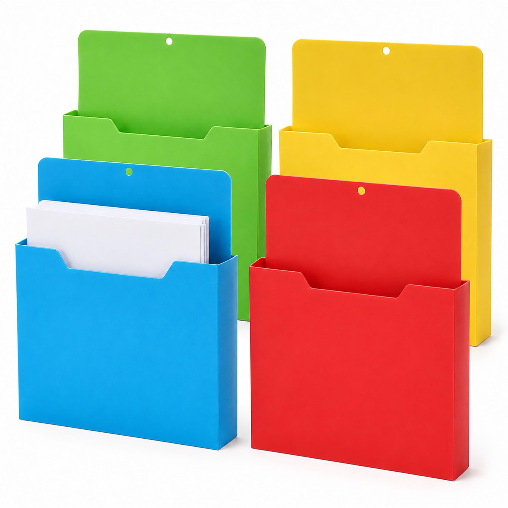 Magnetic File Holder, A4 Wall Organizer for Classroom Whiteboards (4PCS)