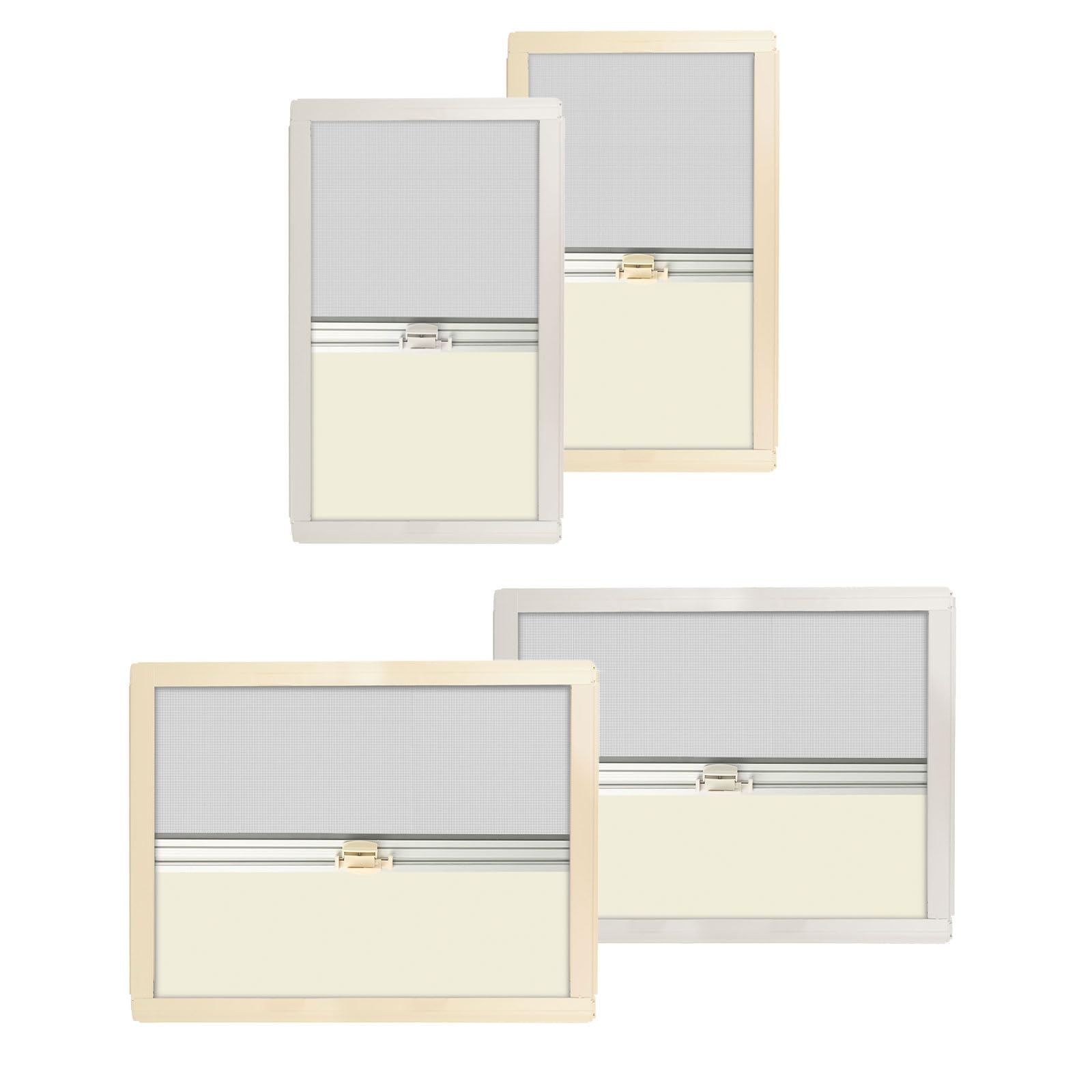 Verdunklungsrollo Insektenschutz 35-110x65cm Kassettenrollo Wohnmobil Rollo Verdunklung rahmenlose Fenster Wohnwagen - Ivory/Grau (Grau, 60x65cm)