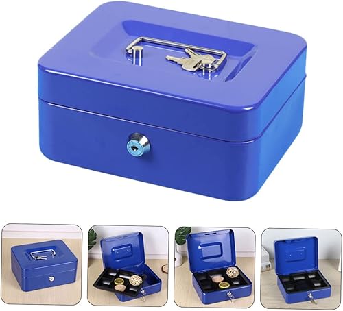 Miniatura 2 de STOBOK Caja de fusibles de caja de fusibles, bandeja decorativa, caja de almacenamiento hermética portátil, caja de efectivo segura con cerradura,