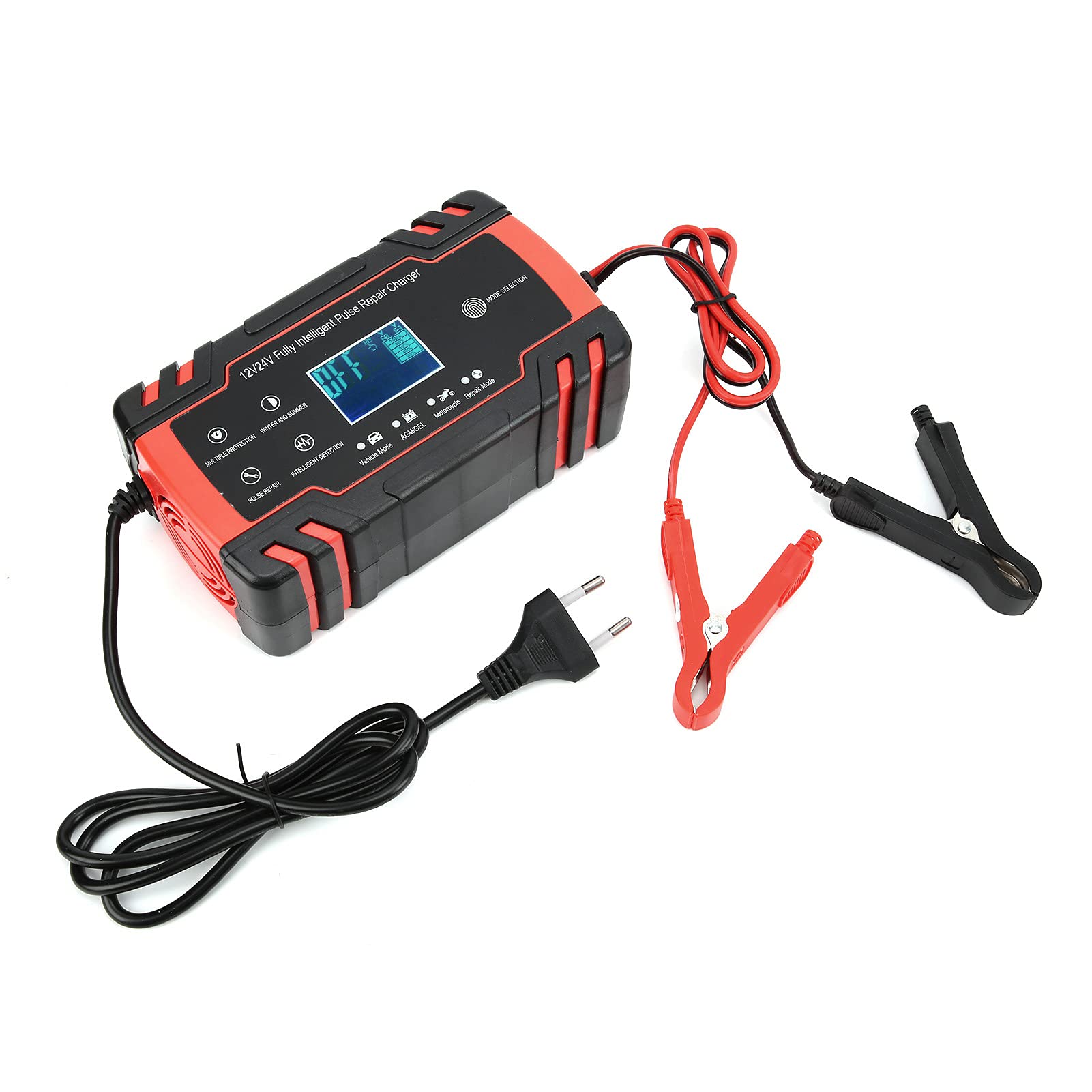 Chargeur de Batterie Intelligent 12V/24V 2-150Ah Automatique pour Voiture et Moto avec Écran Multiple 140W